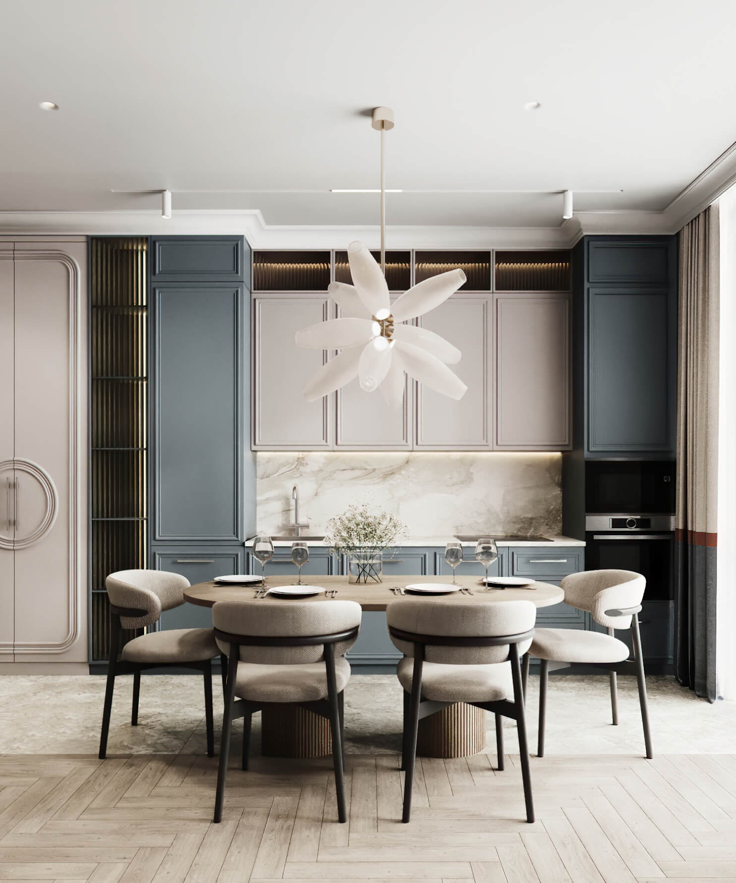 Интерьер квартиры в Москве ЖК RiverSky, 80м2