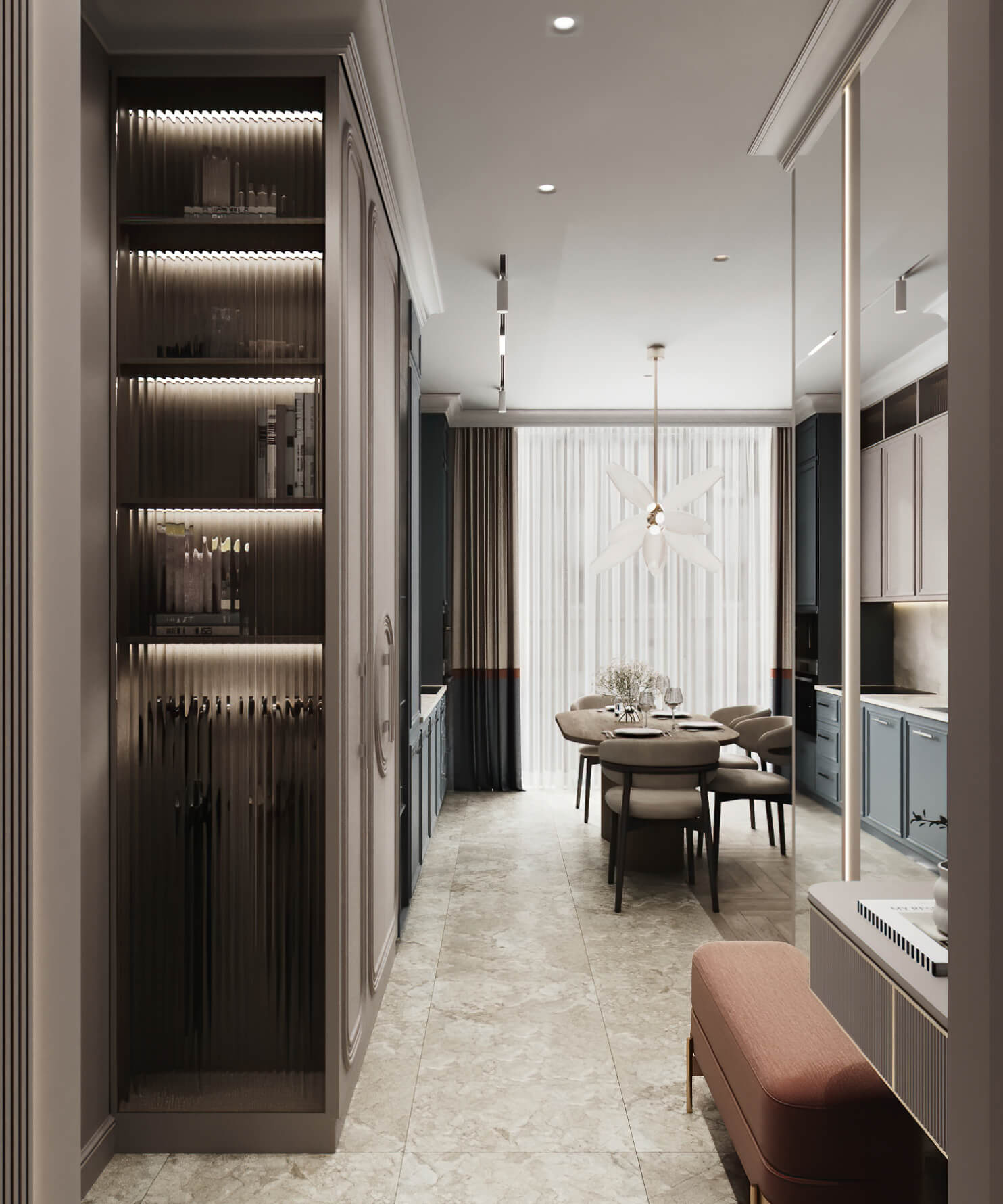 Интерьер квартиры в Москве ЖК RiverSky, 80м2