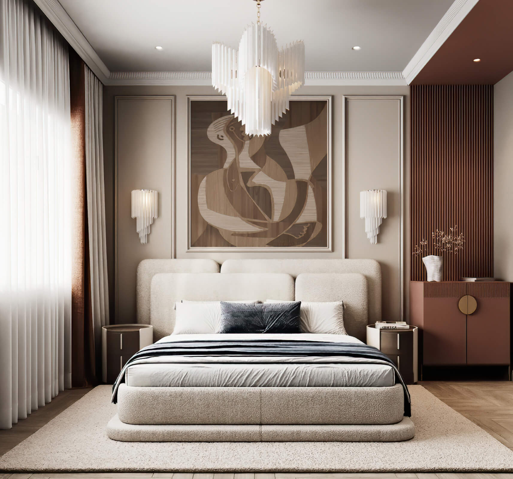 Обложка проекта: ИНТЕРЬЕР КВАРТИРЫ ЖК RIVER SKY 80 КВ.М