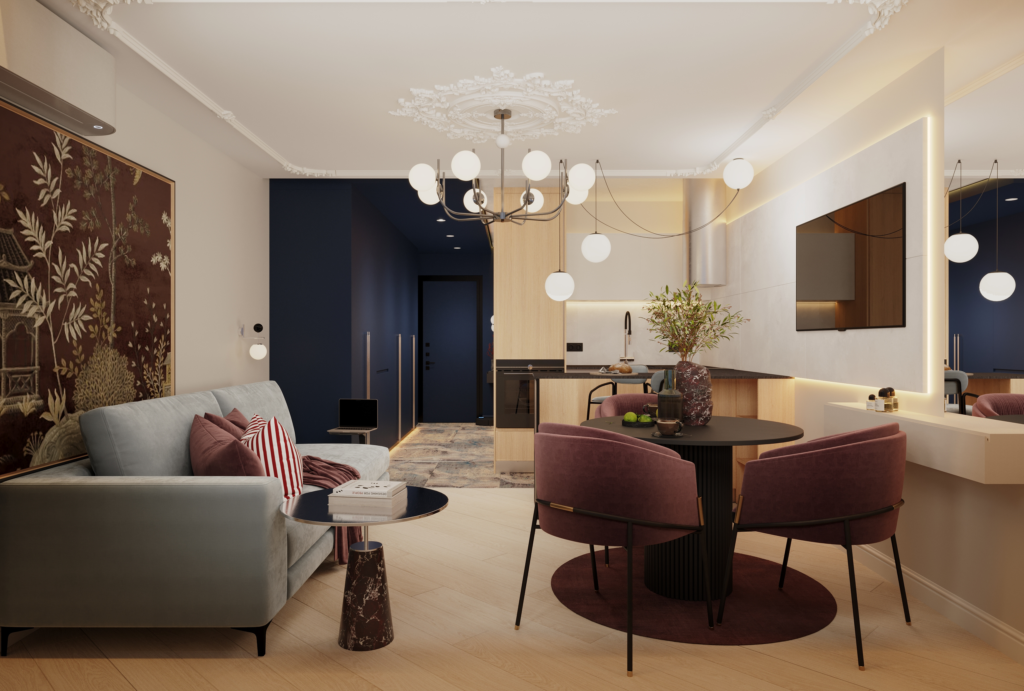 Дизайн-проект квартиры студии 27м2, в Екатеринбурге