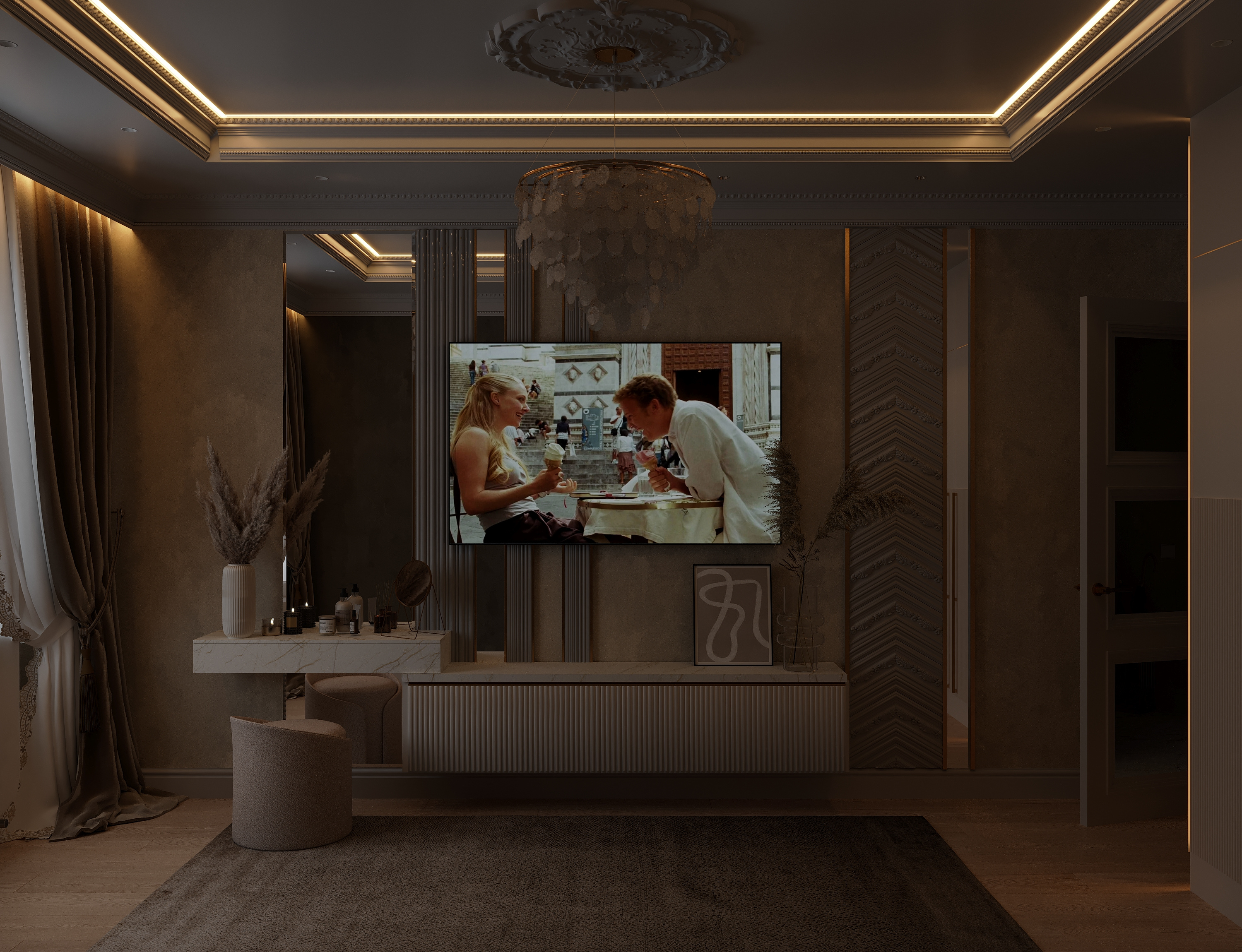 Разработка интерьера в стиле неоклассика в ЖК Ариосто, Санкт-Петербург