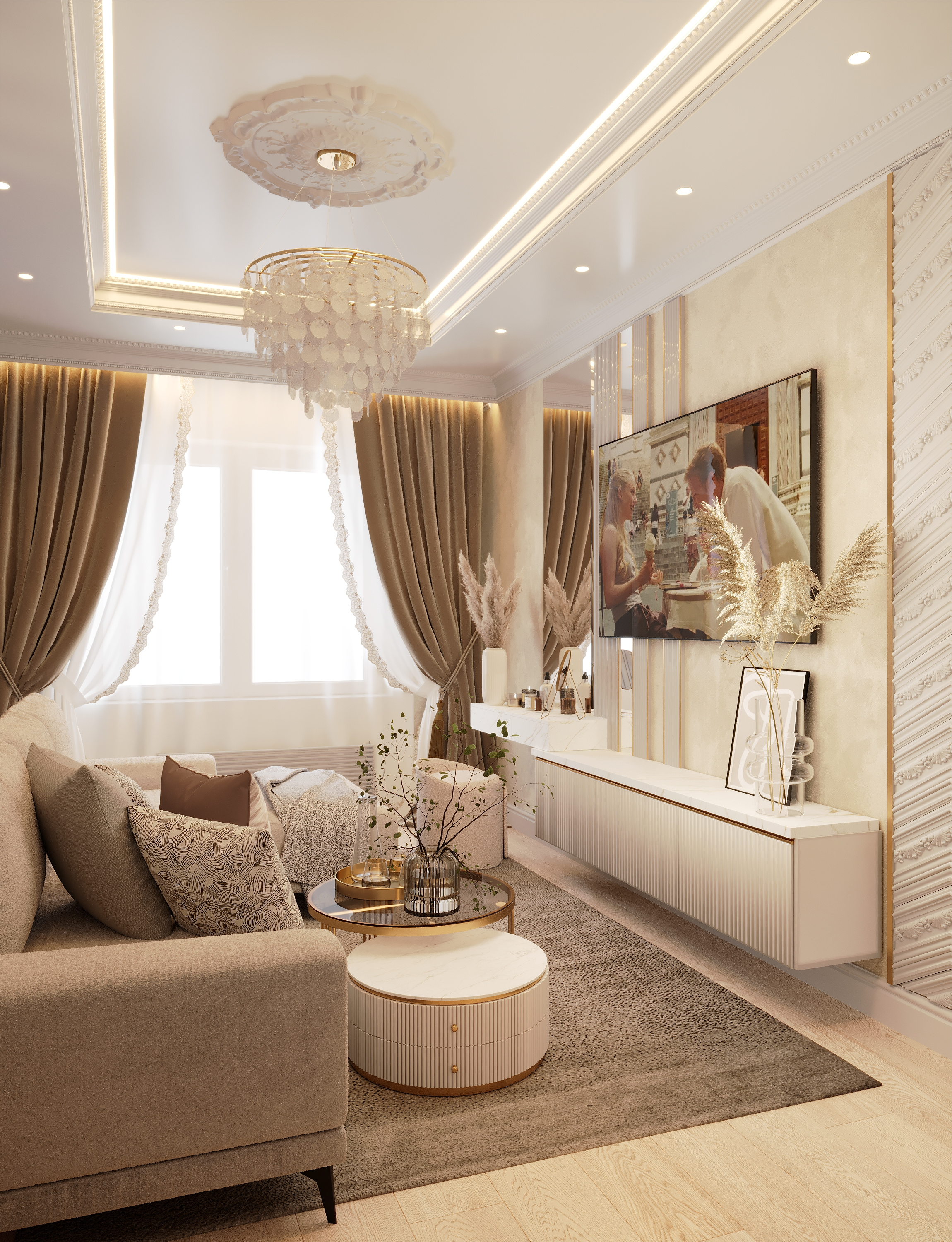 Разработка интерьера в стиле неоклассика в ЖК Ариосто, Санкт-Петербург