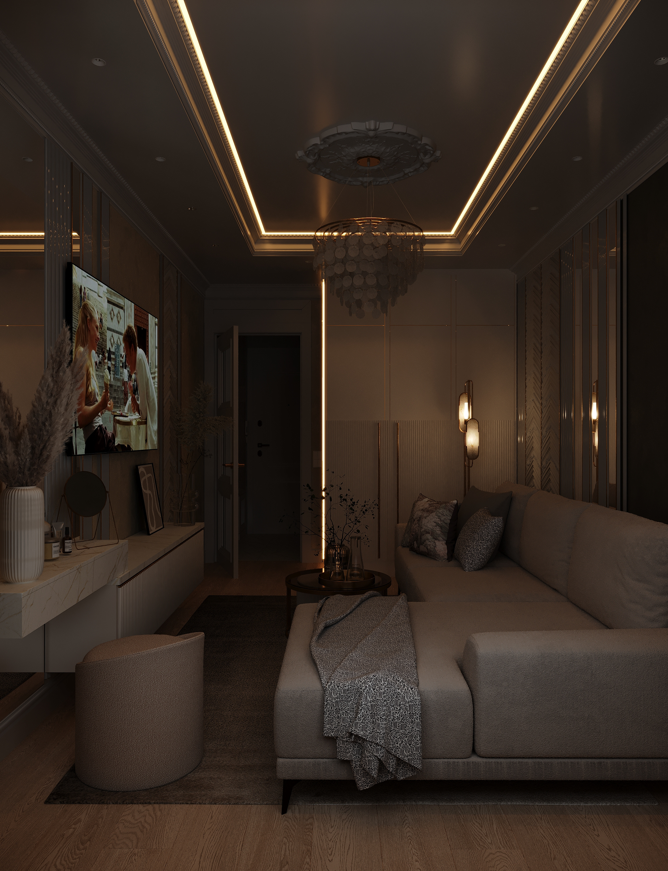 Разработка интерьера в стиле неоклассика в ЖК Ариосто, Санкт-Петербург