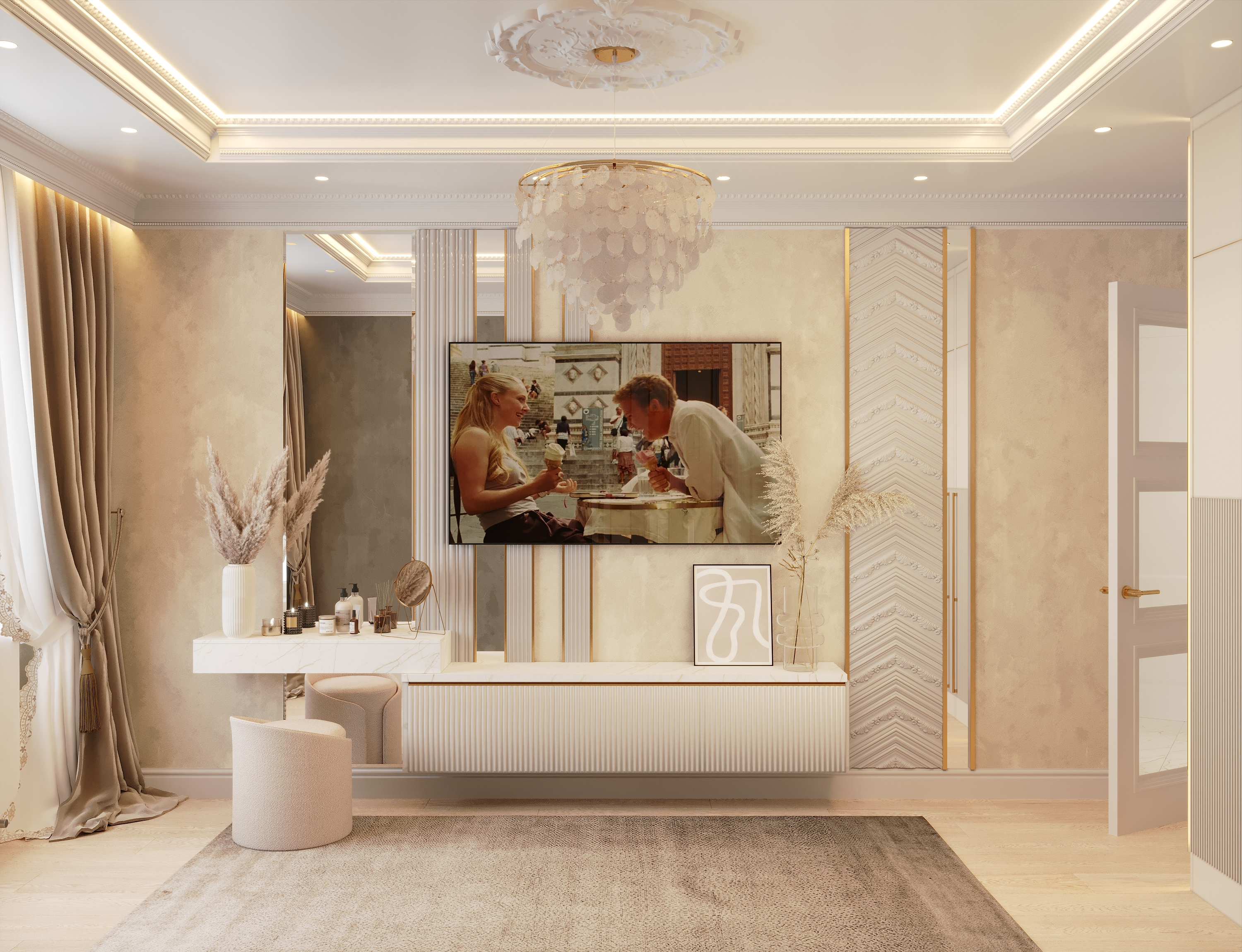 Разработка интерьера в стиле неоклассика в ЖК Ариосто, Санкт-Петербург