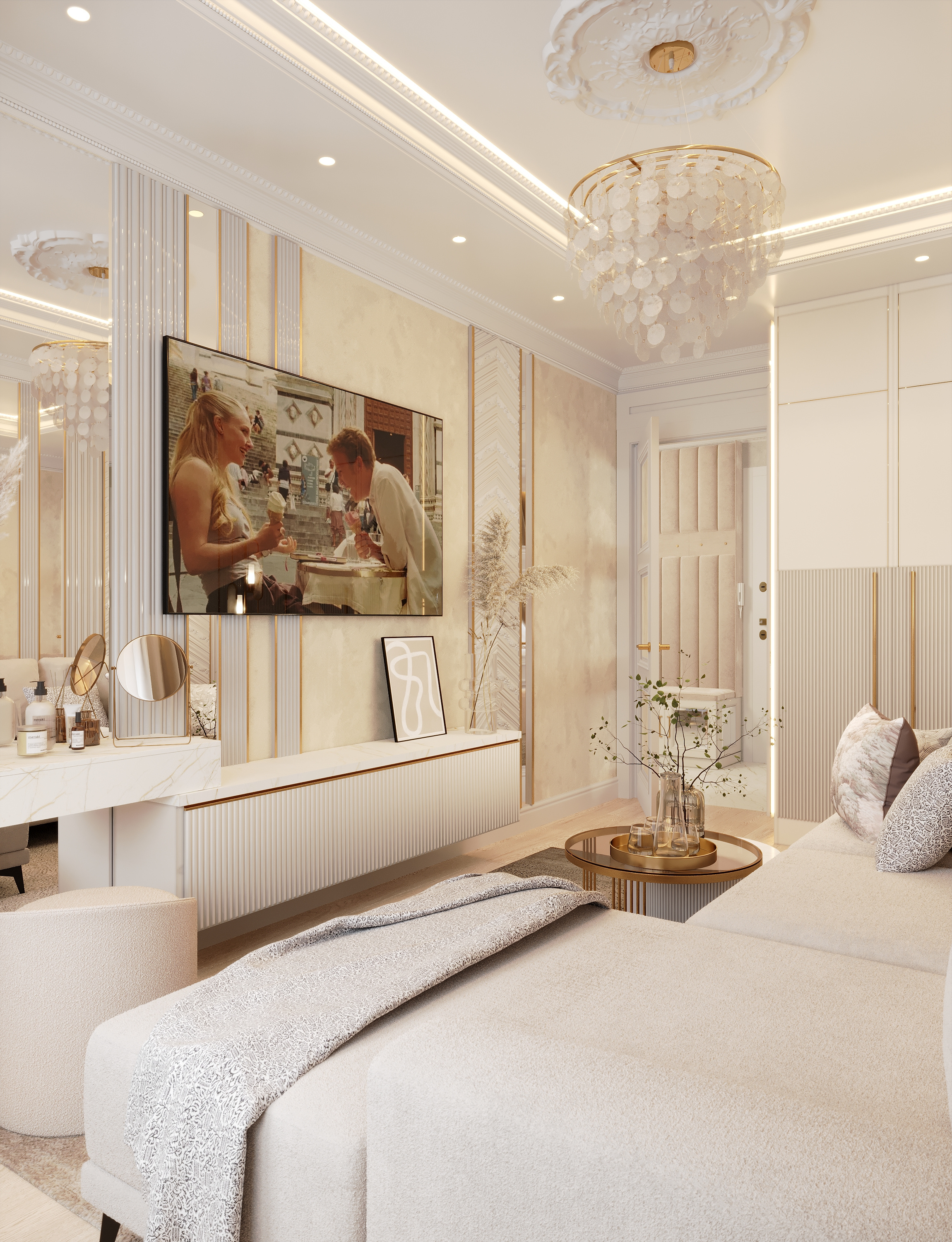 Разработка интерьера в стиле неоклассика в ЖК Ариосто, Санкт-Петербург