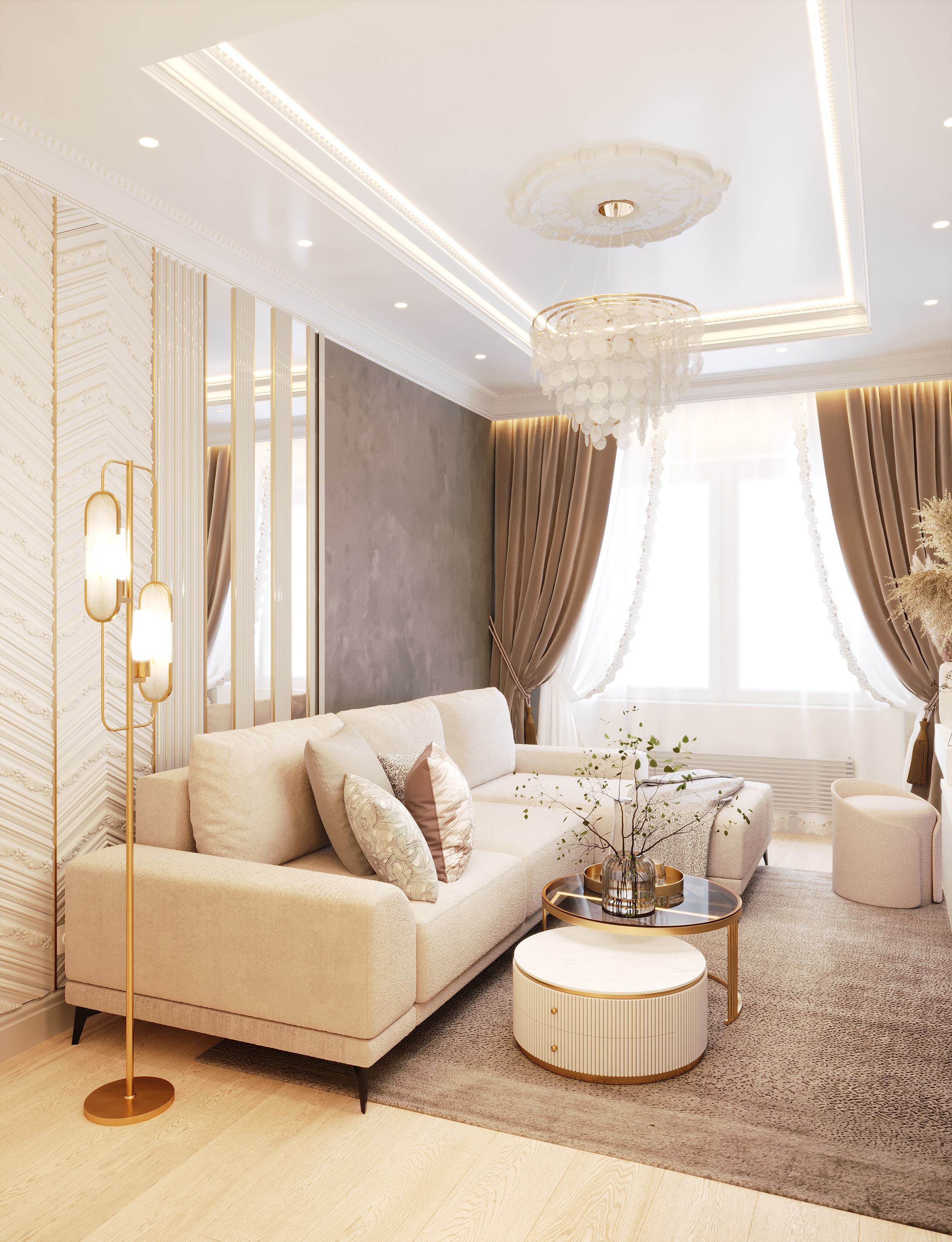 Разработка интерьера в стиле неоклассика в ЖК Ариосто, Санкт-Петербург