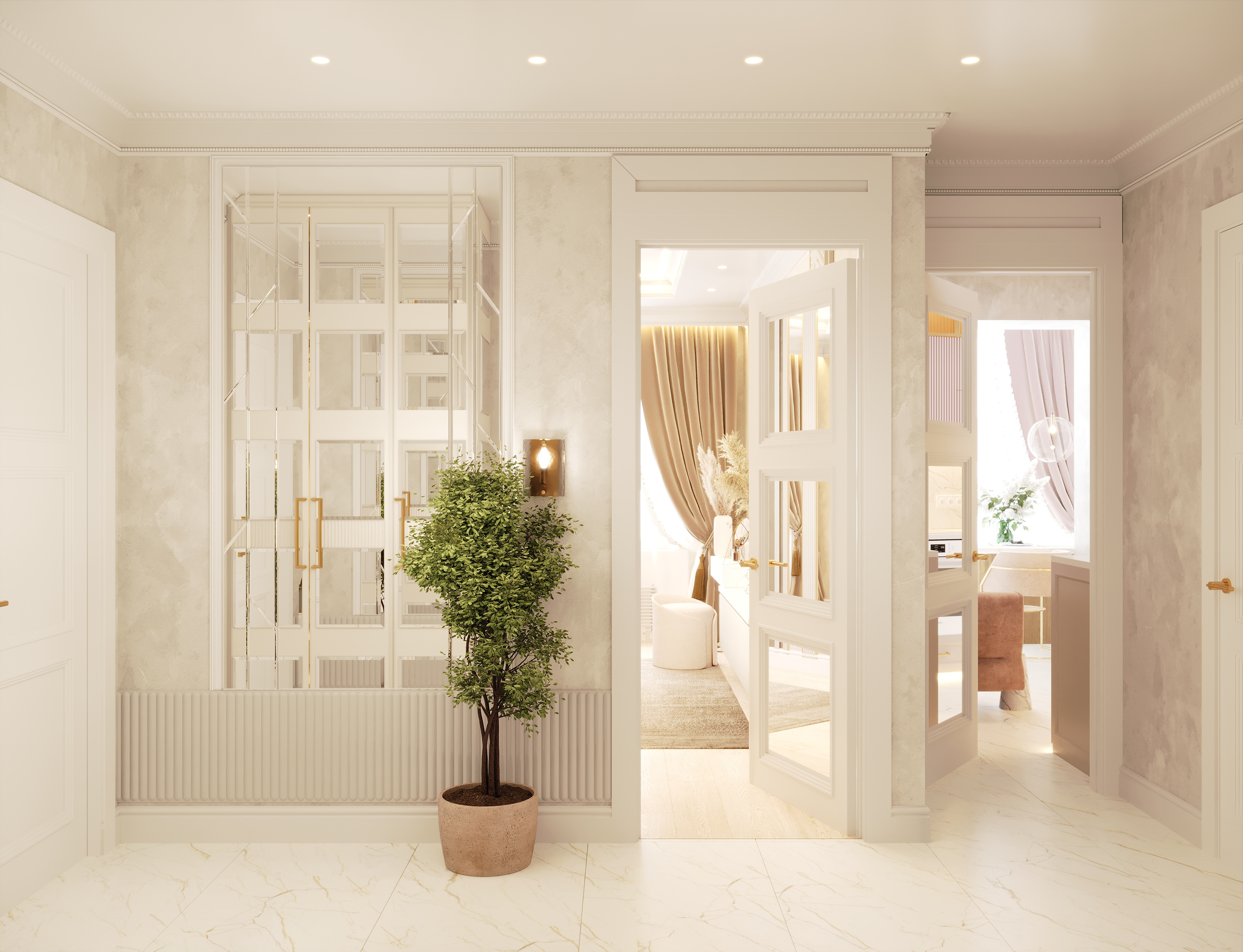 Разработка интерьера в стиле неоклассика в ЖК Ариосто, Санкт-Петербург