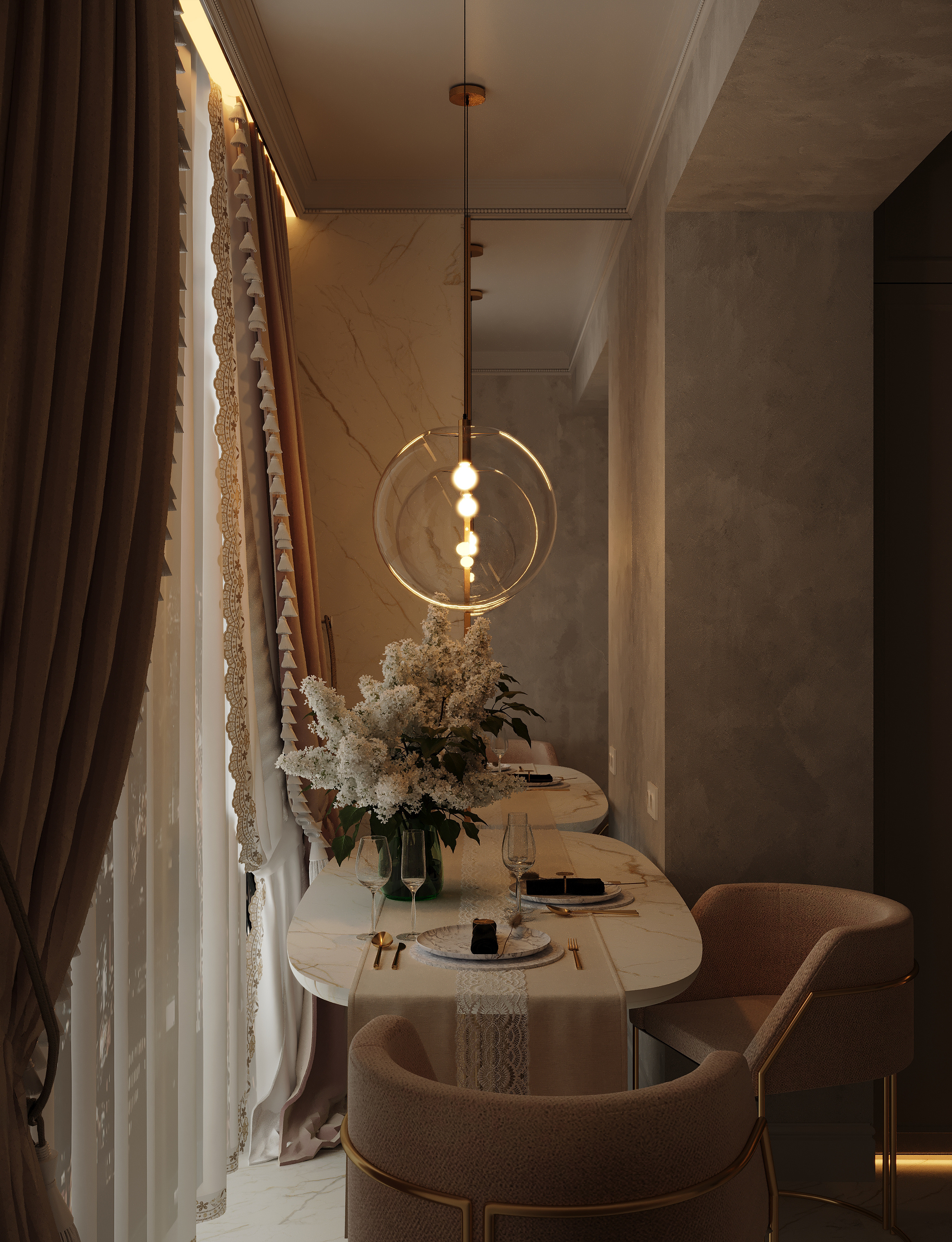 Разработка интерьера в стиле неоклассика в ЖК Ариосто, Санкт-Петербург