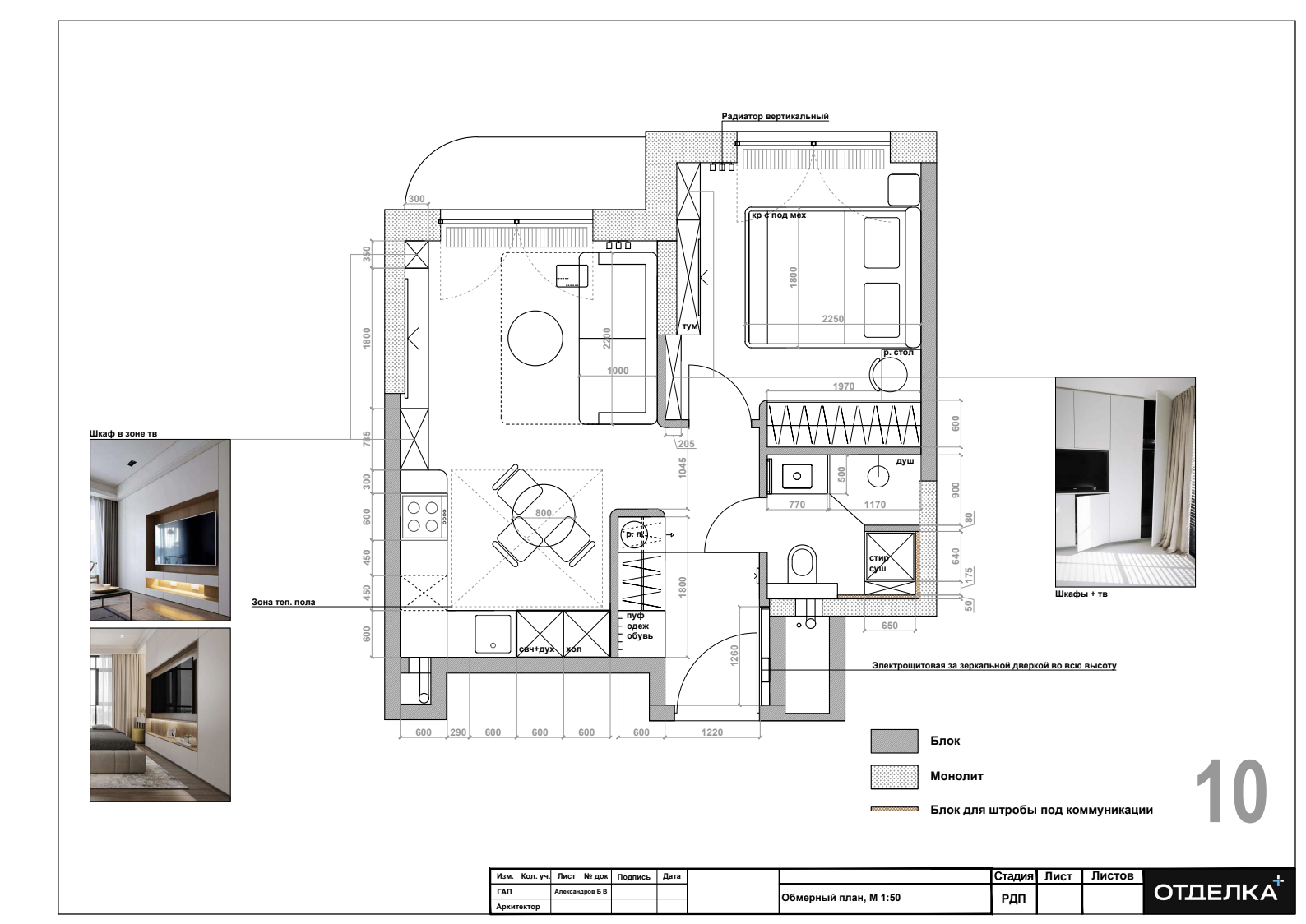 Отделка в ЖК «Достижение» - 2-комнатная квартира площадью 38  м2.