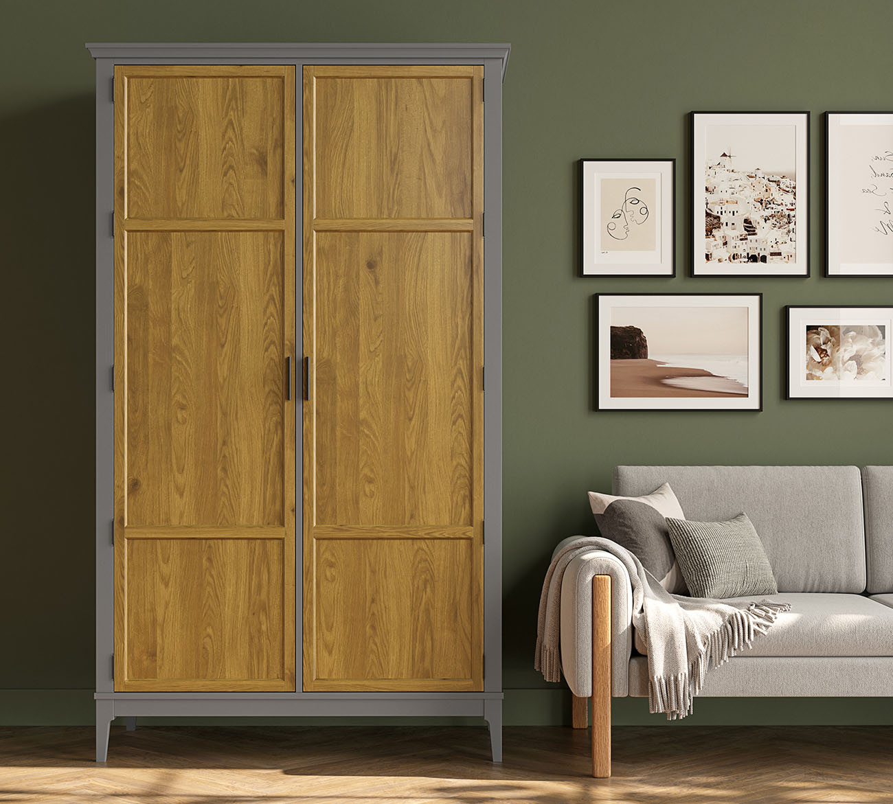 Серый шкаф Квадро в стиле Минимализм