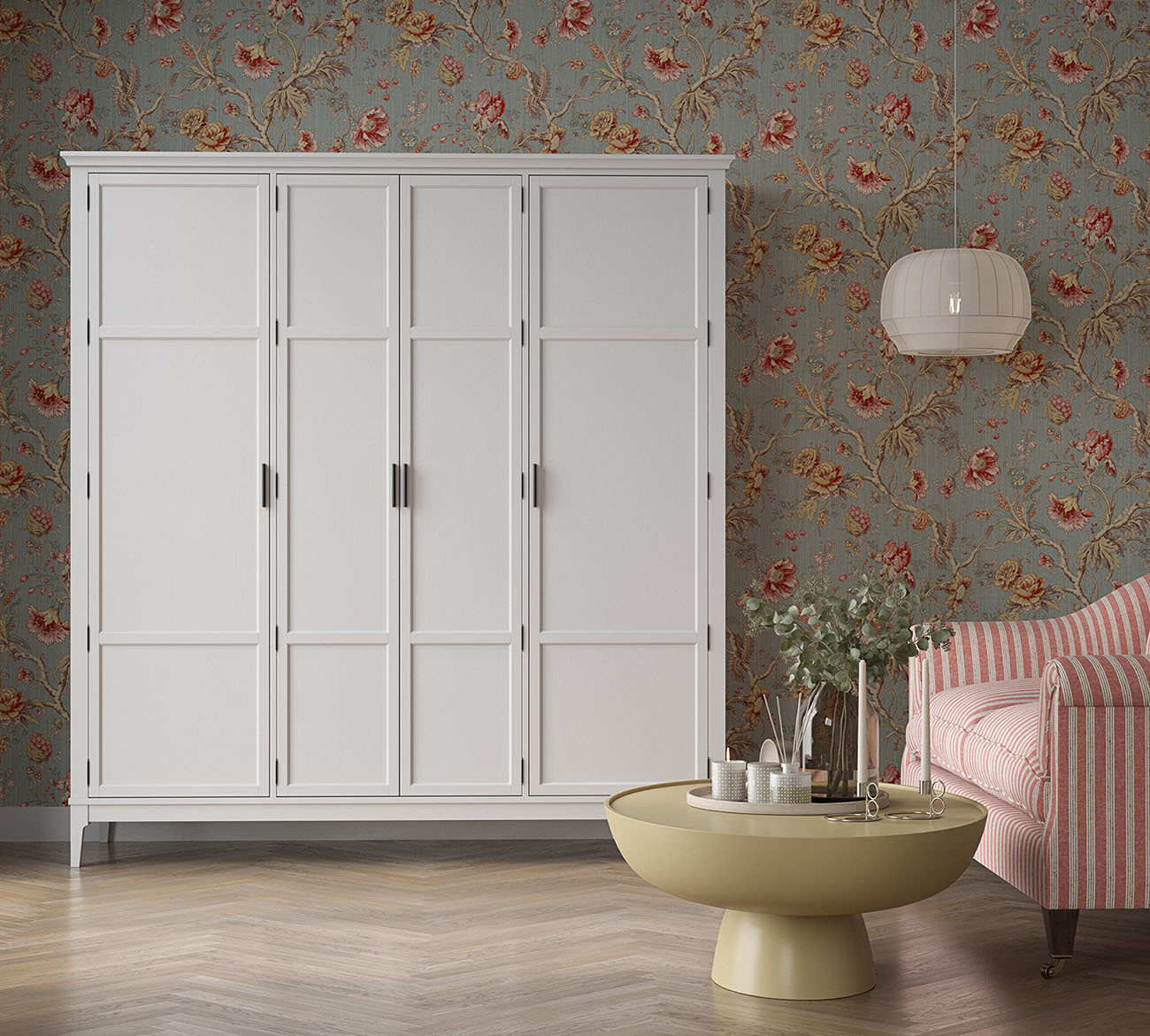 Белый большой шкаф Квадро в стиле Минимализм