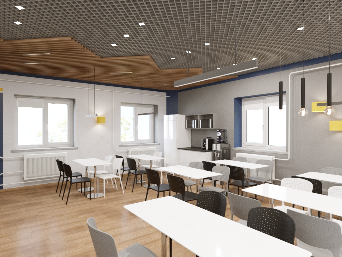 Комната отдыха и приема пищи на заводе DIO