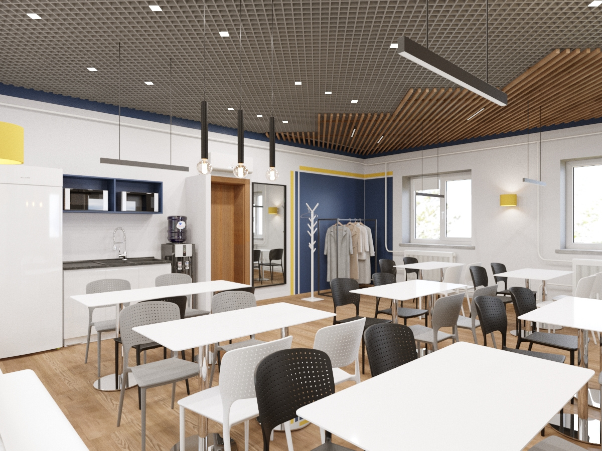 Комната отдыха и приема пищи на заводе DIO