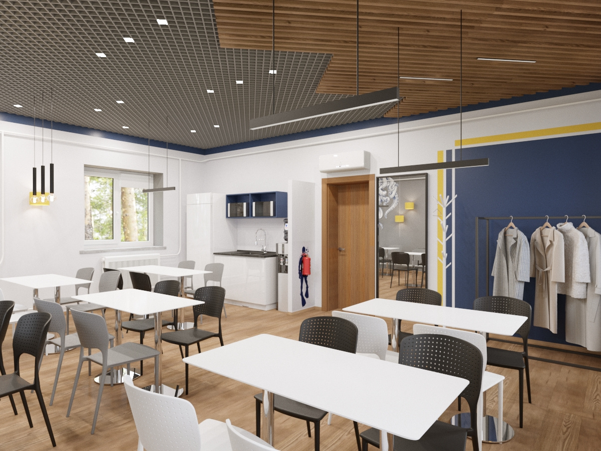 Комната отдыха и приема пищи на заводе DIO