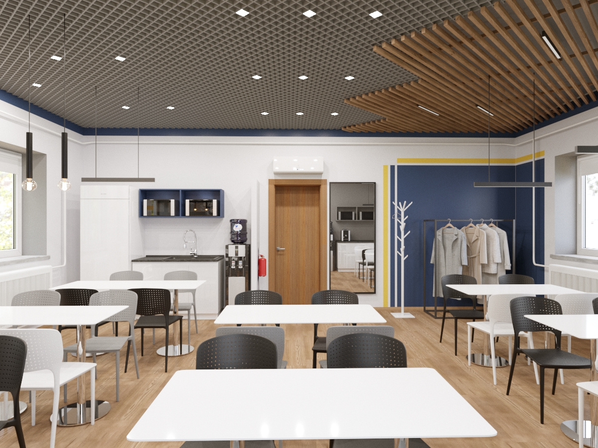 Комната отдыха и приема пищи на заводе DIO