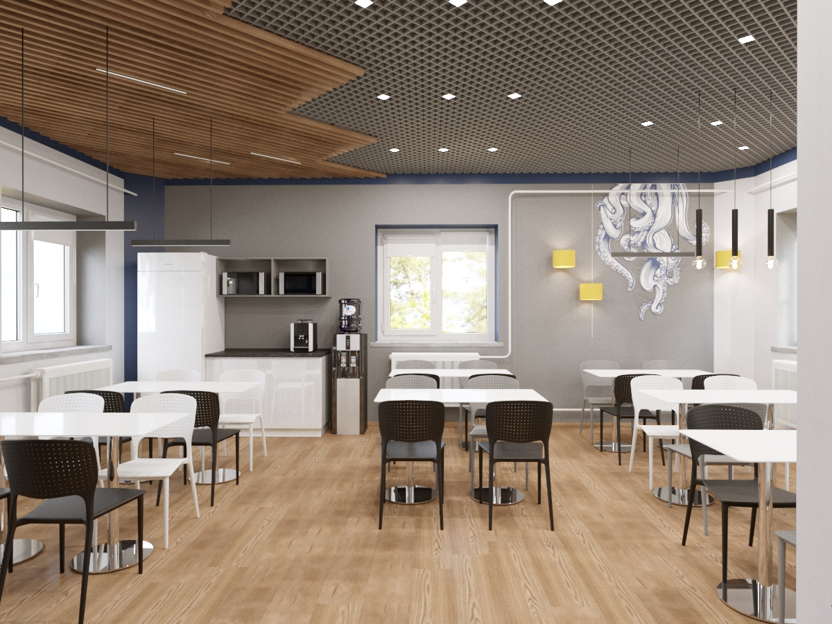 Комната отдыха и приема пищи на заводе DIO