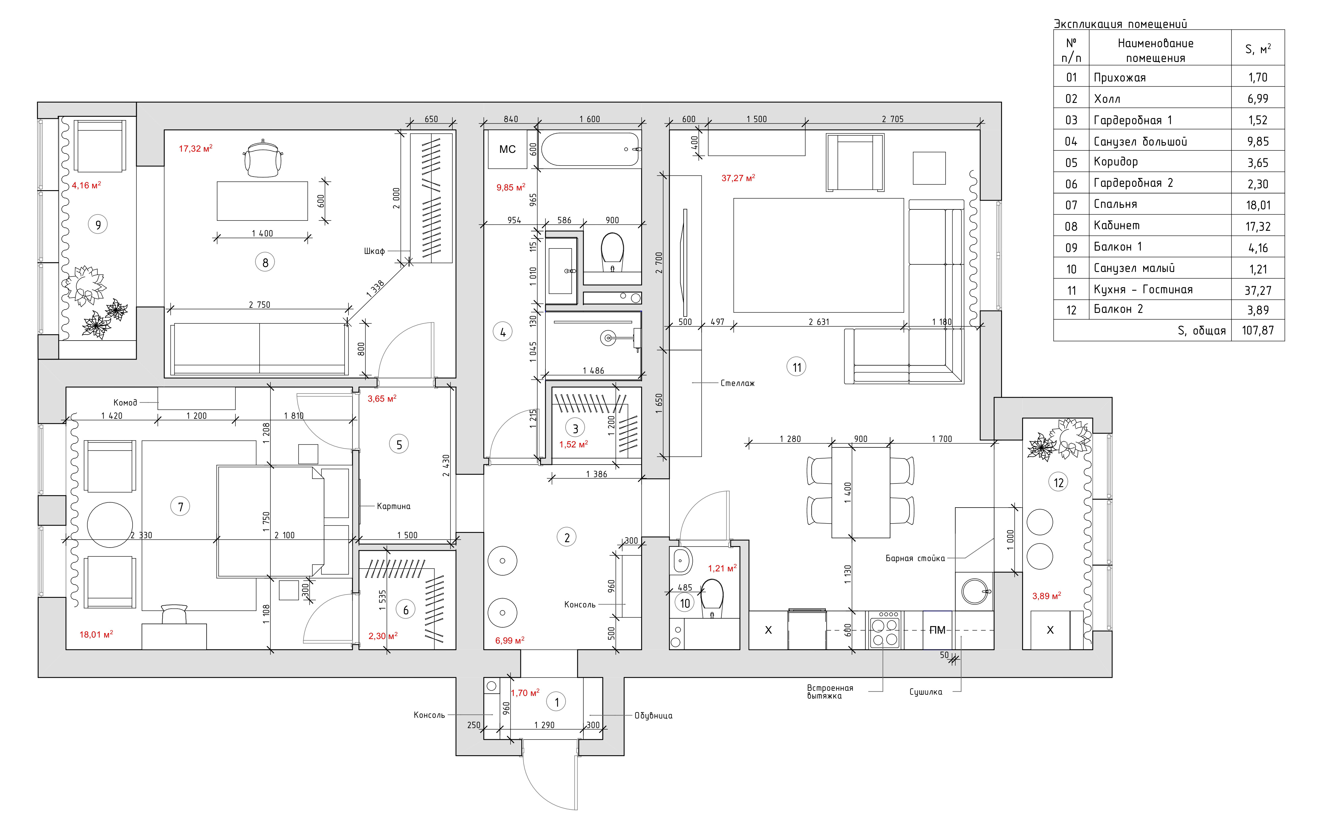 Квартира в современном стиле в центре Самары «Серый и горчица»