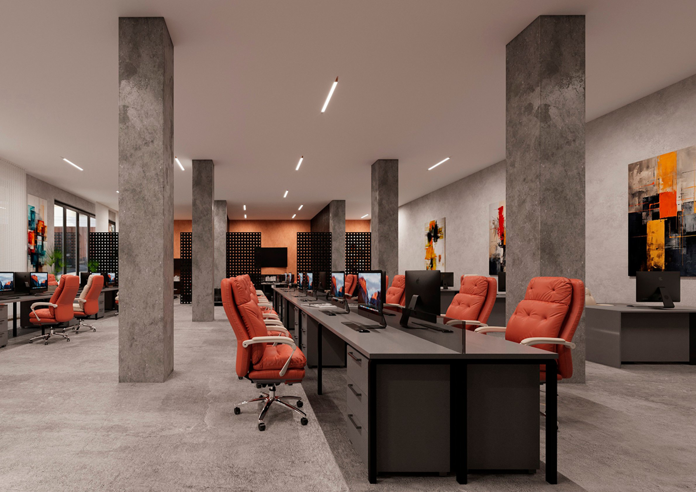 Темный современный грид-лофт