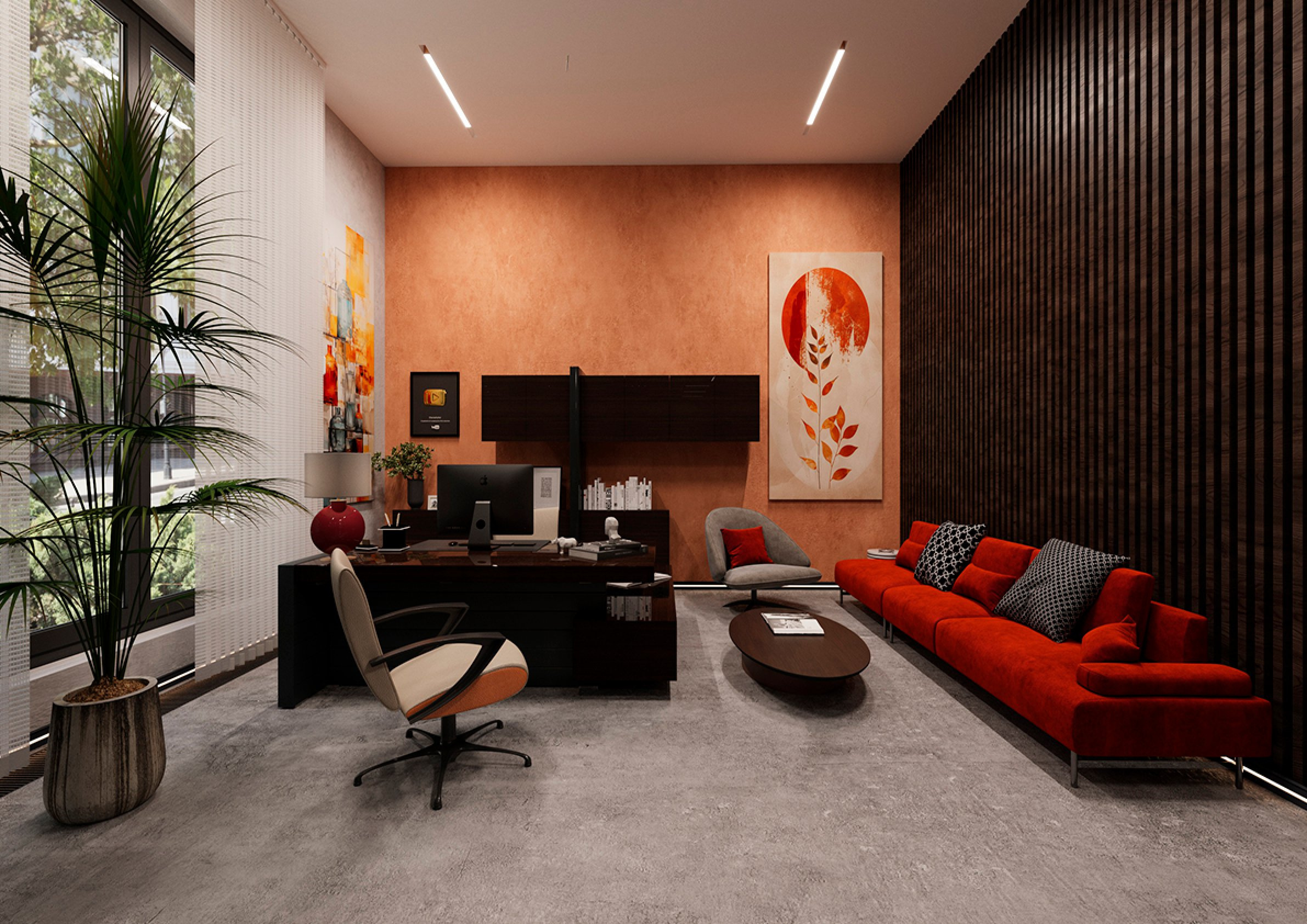 Темный современный грид-лофт