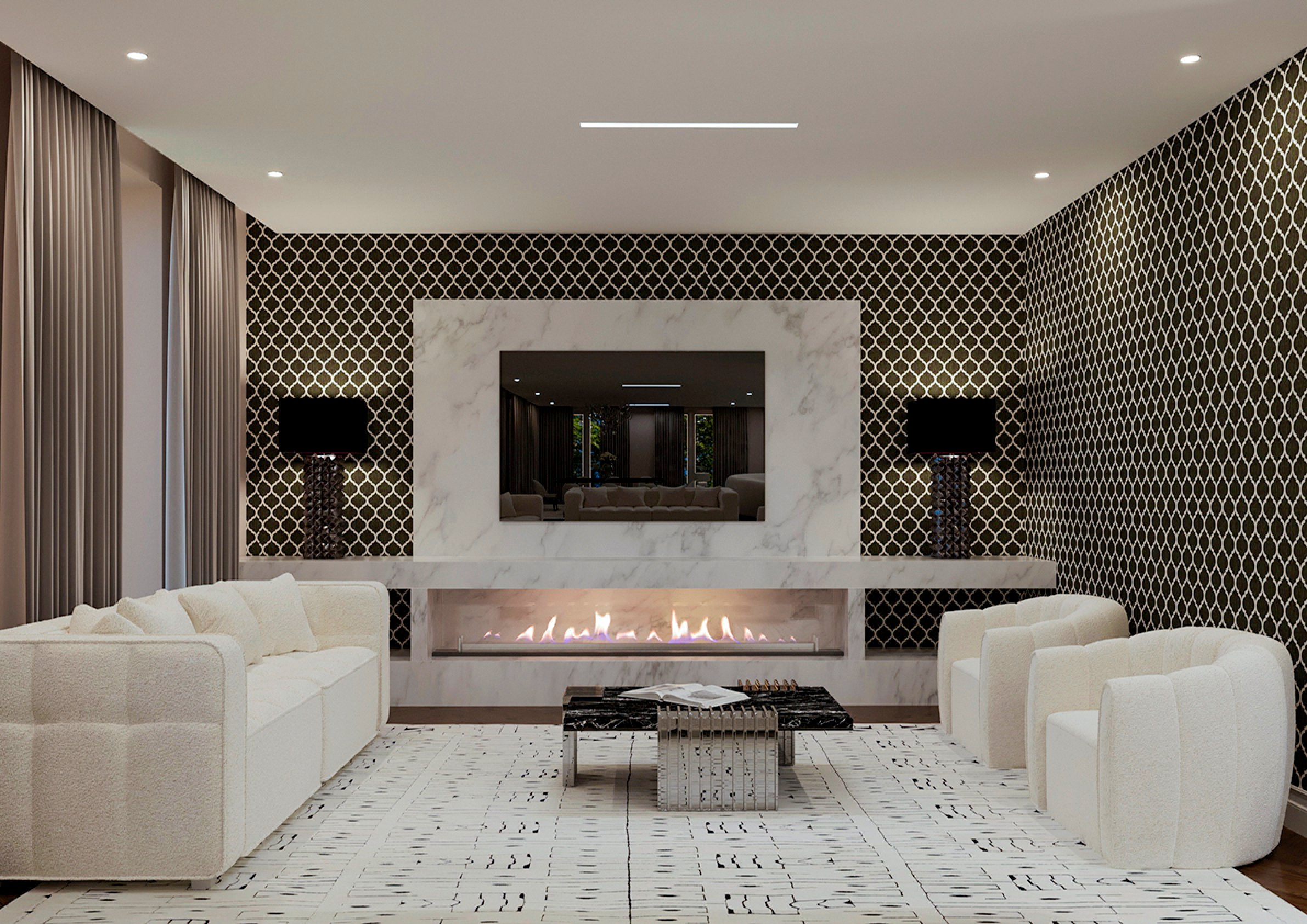 Гостиная в стиле Contemporary Glamour Interior