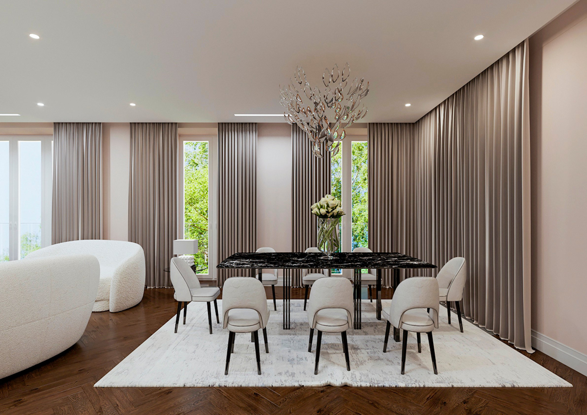 Гостиная в стиле Contemporary Glamour Interior