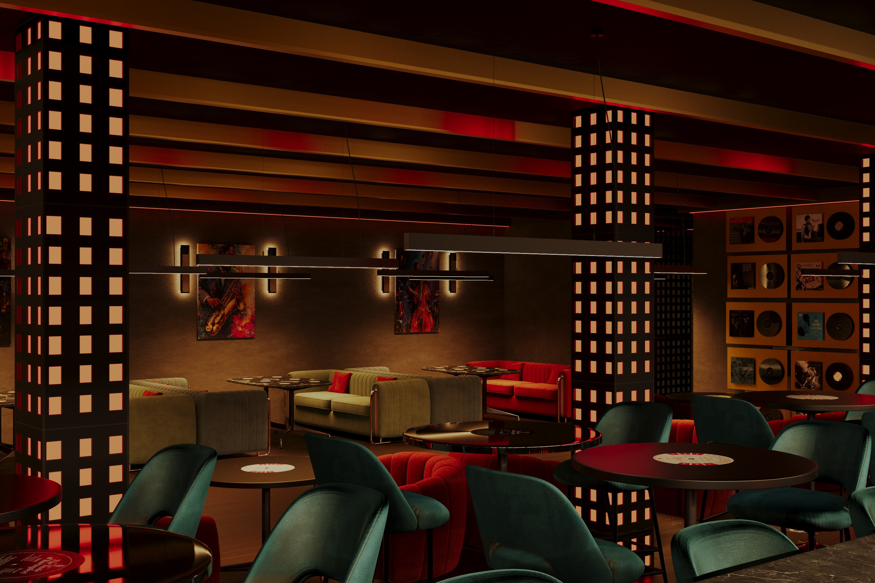 Jazz Club | Raw Luxury Interior | Soft Brutalism Atmosphere
