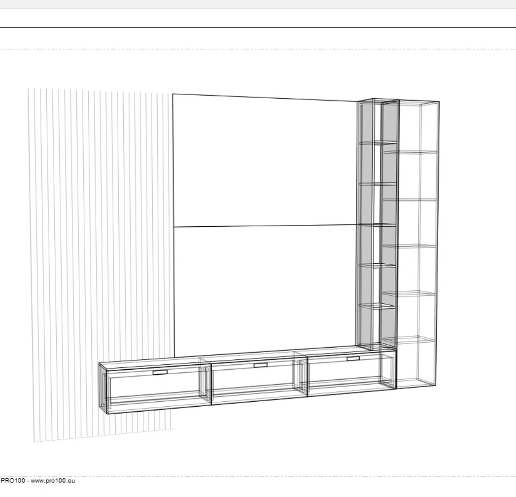 ТВ зона с использованием шпона эвкалипта