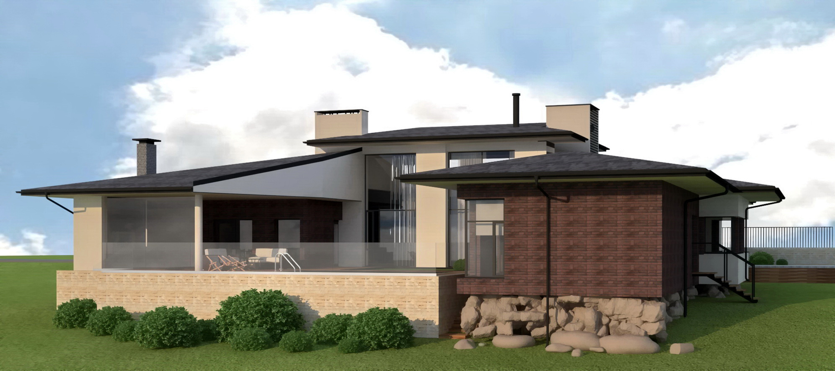 Обложка проекта: ЗАГОРОДНЫЙ ДОМ С ПАТИО