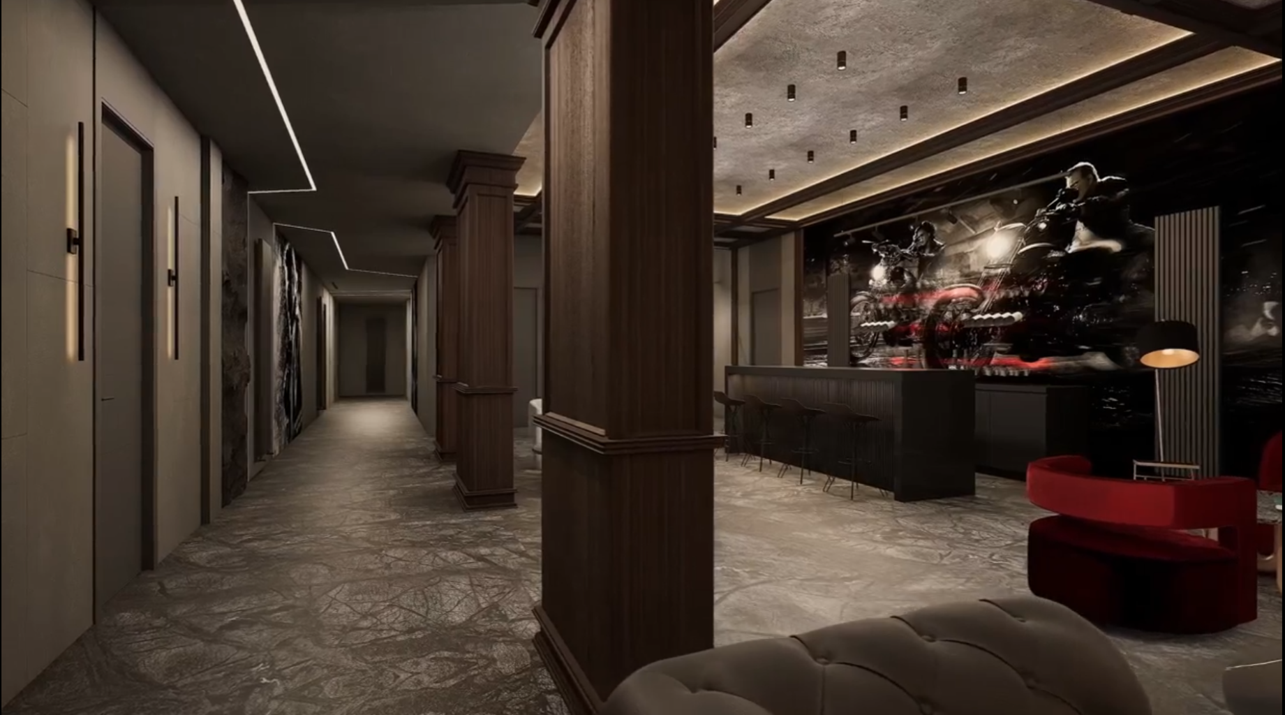 Подвал развлечений в загородном особняке