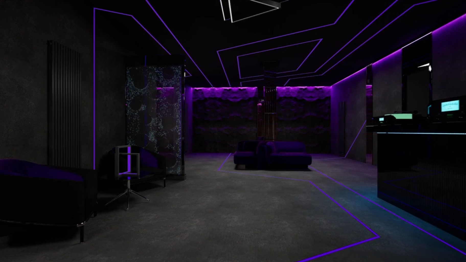 Дискобар и кинотеатр в подвальном помещении