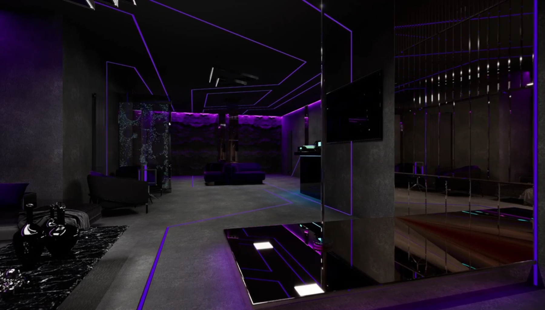 Дискобар и кинотеатр в подвальном помещении