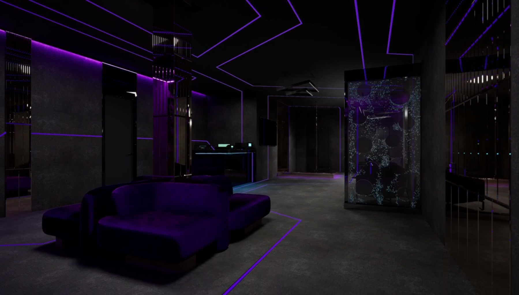 Дискобар и кинотеатр в подвальном помещении