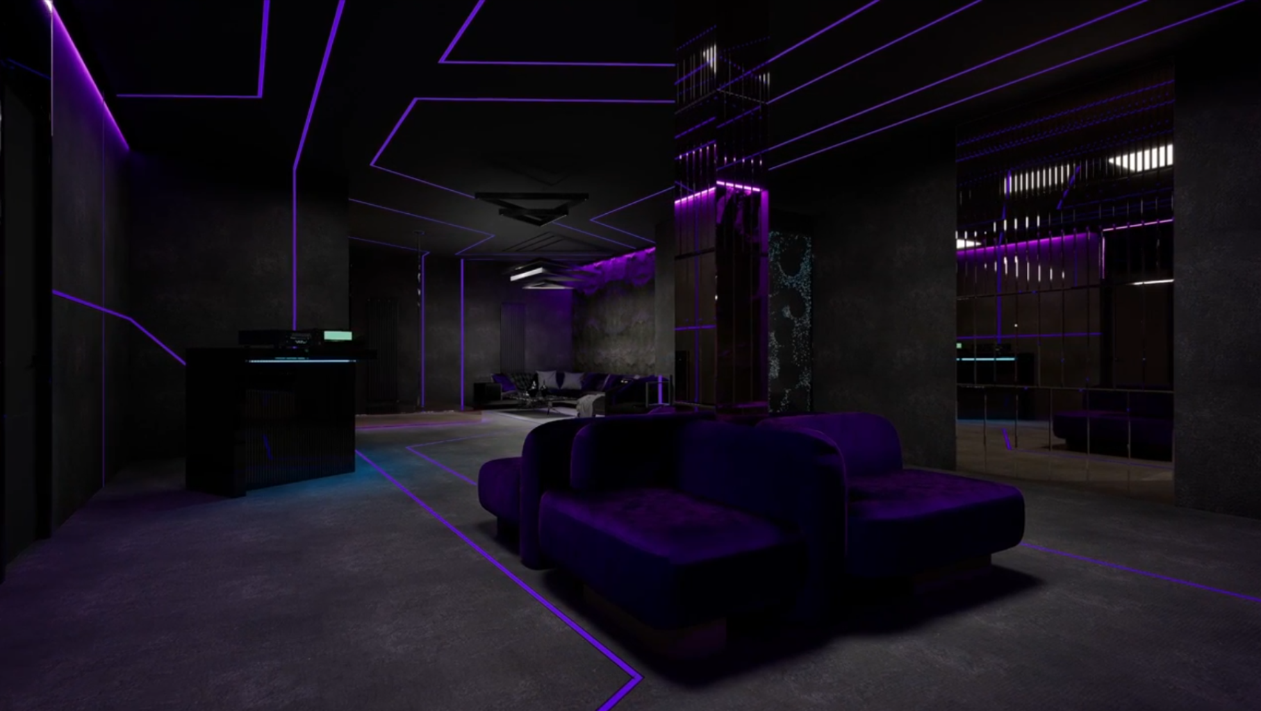 Дискобар и кинотеатр в подвальном помещении