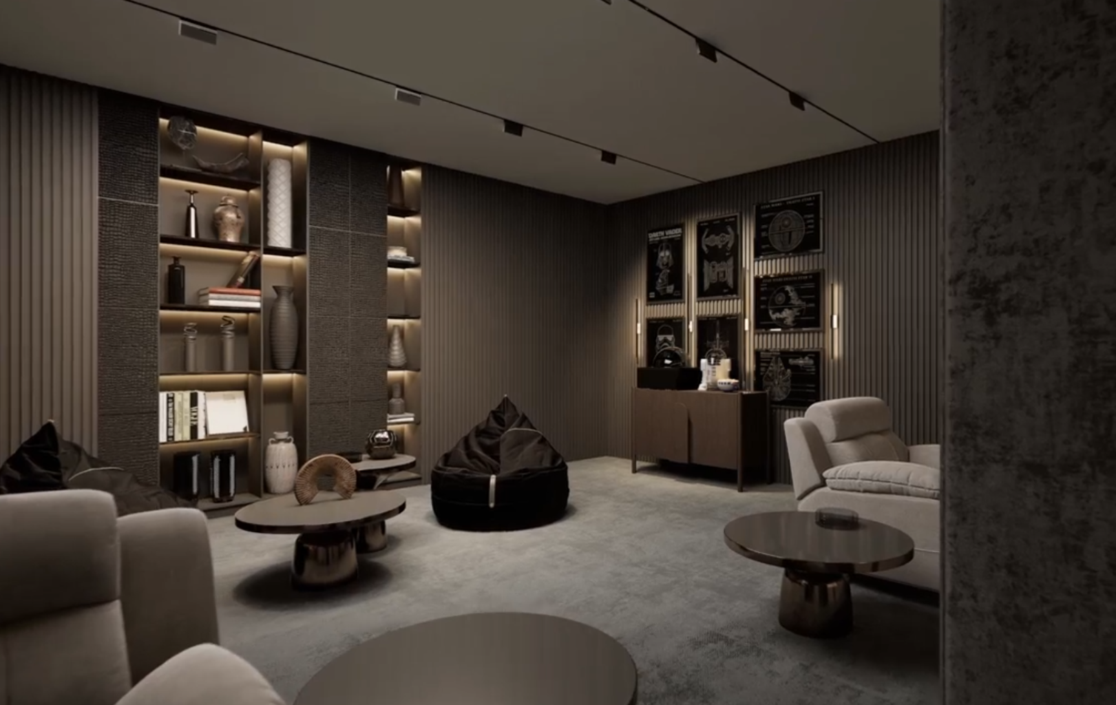 Дискобар и кинотеатр в подвальном помещении