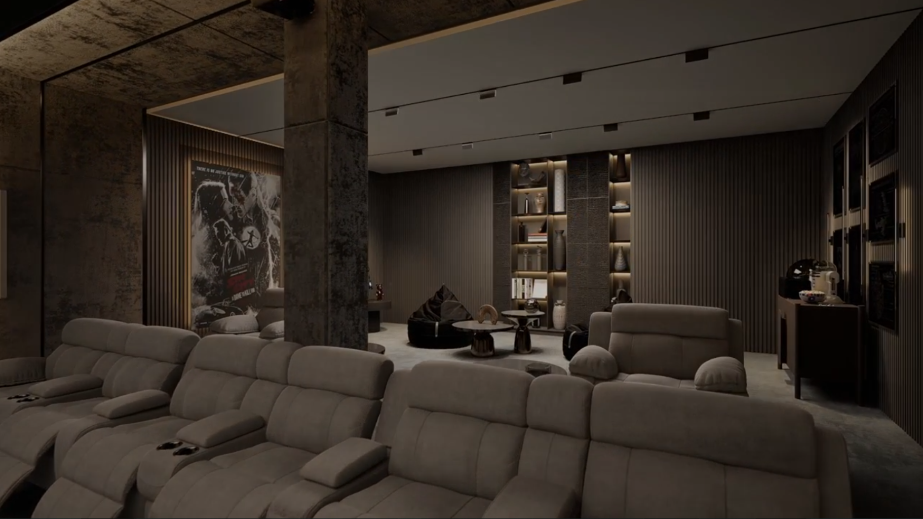 Дискобар и кинотеатр в подвальном помещении