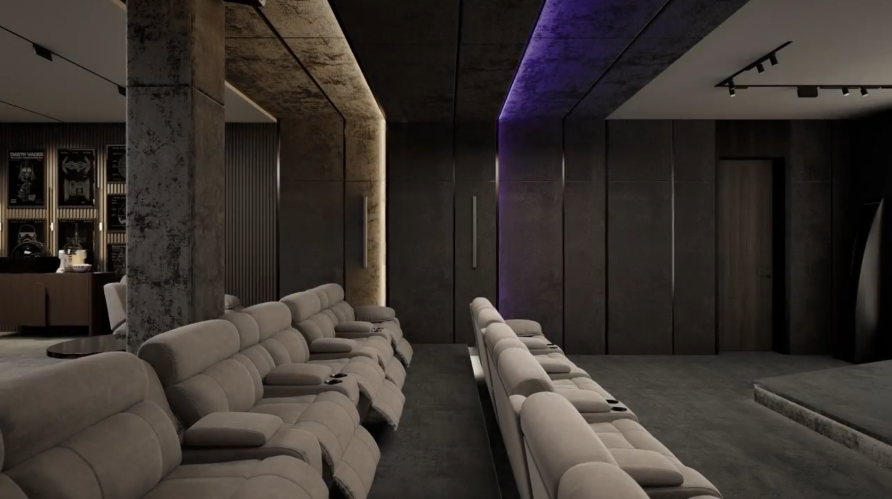 Дискобар и кинотеатр в подвальном помещении