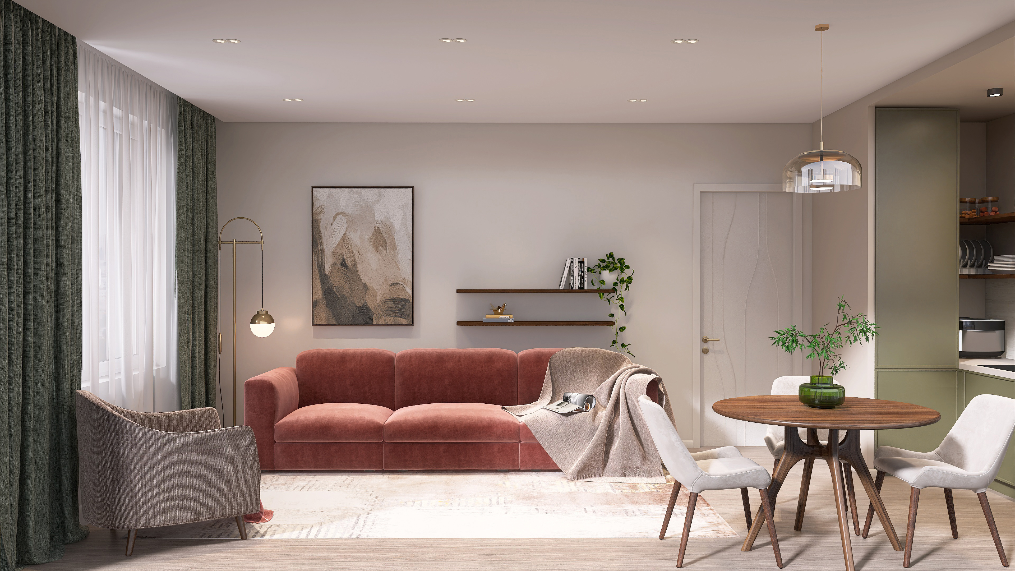 Обложка проекта: ЖК Планета. Городская квартира для взрослой семейной пары, 46 кв.м.