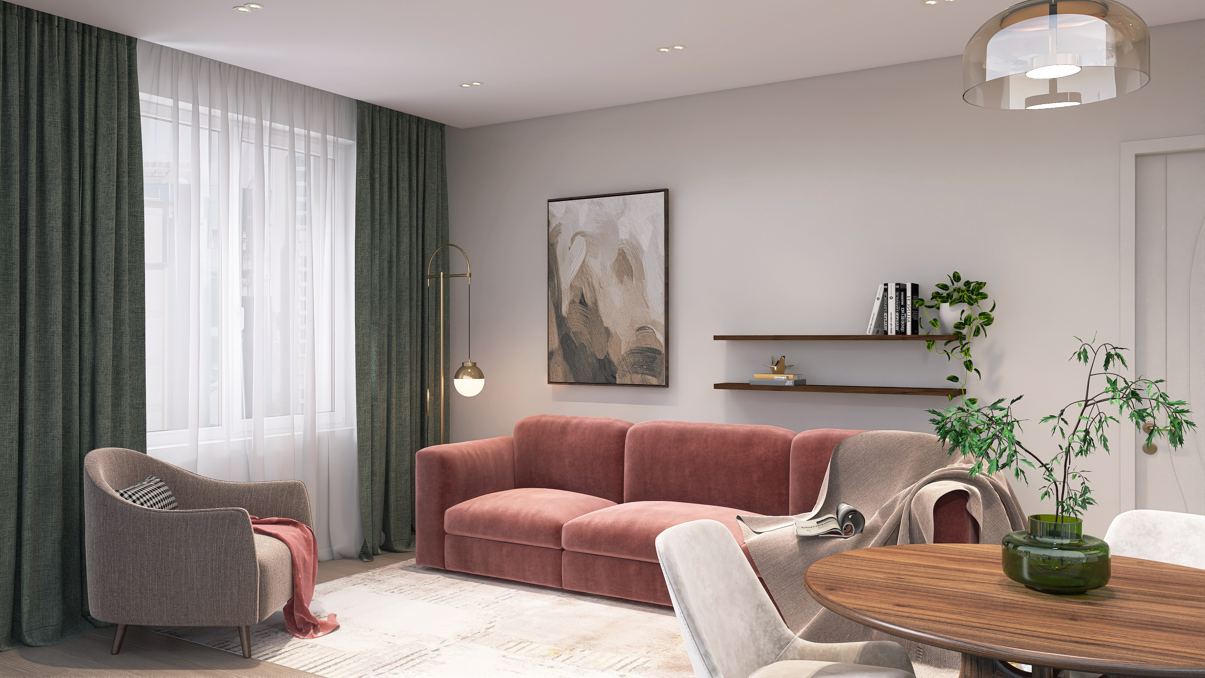 ЖК Планета. Городская квартира для взрослой семейной пары, 46 кв.м.