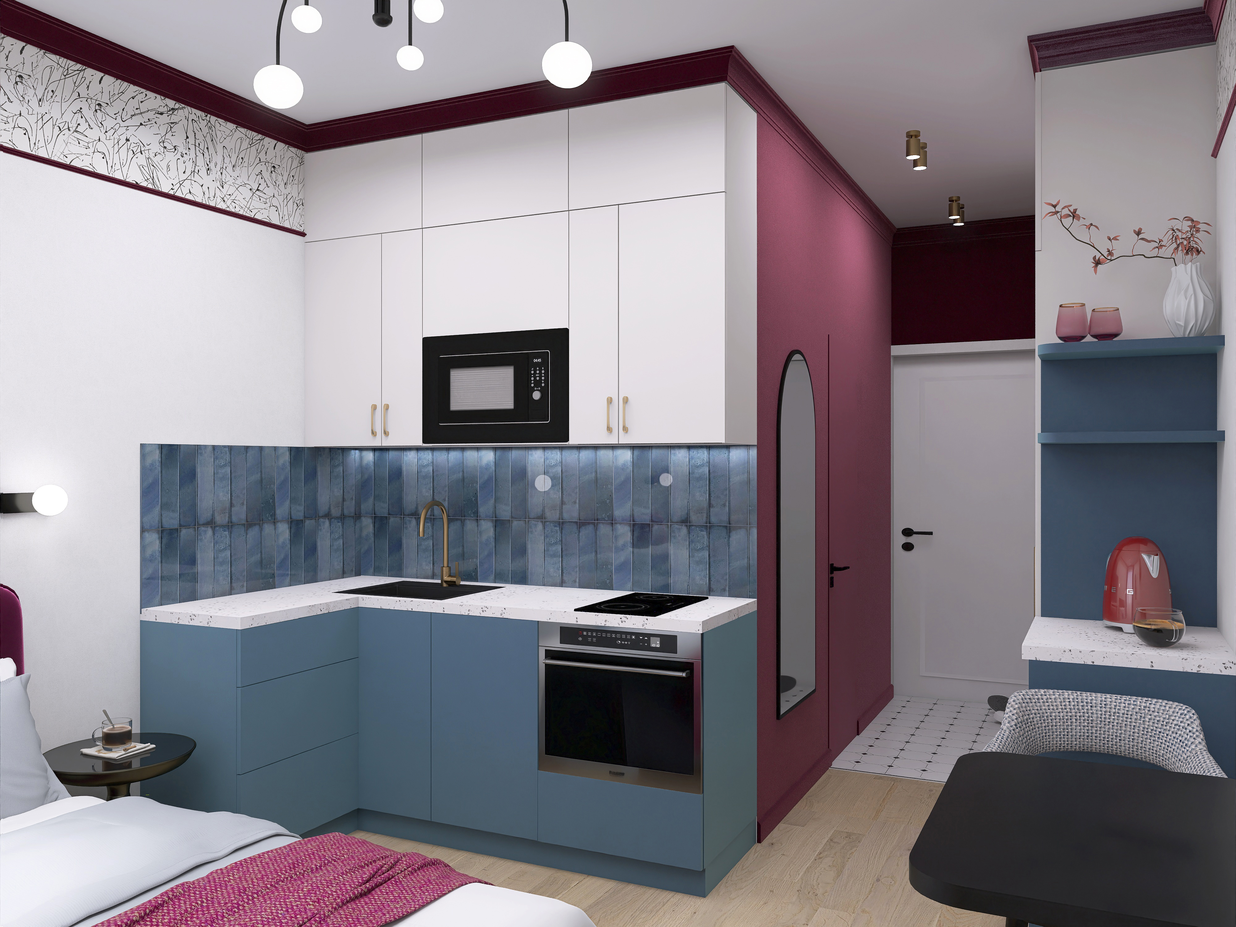 Яркая гостевая студия в Шерегеше, 20 кв.м.