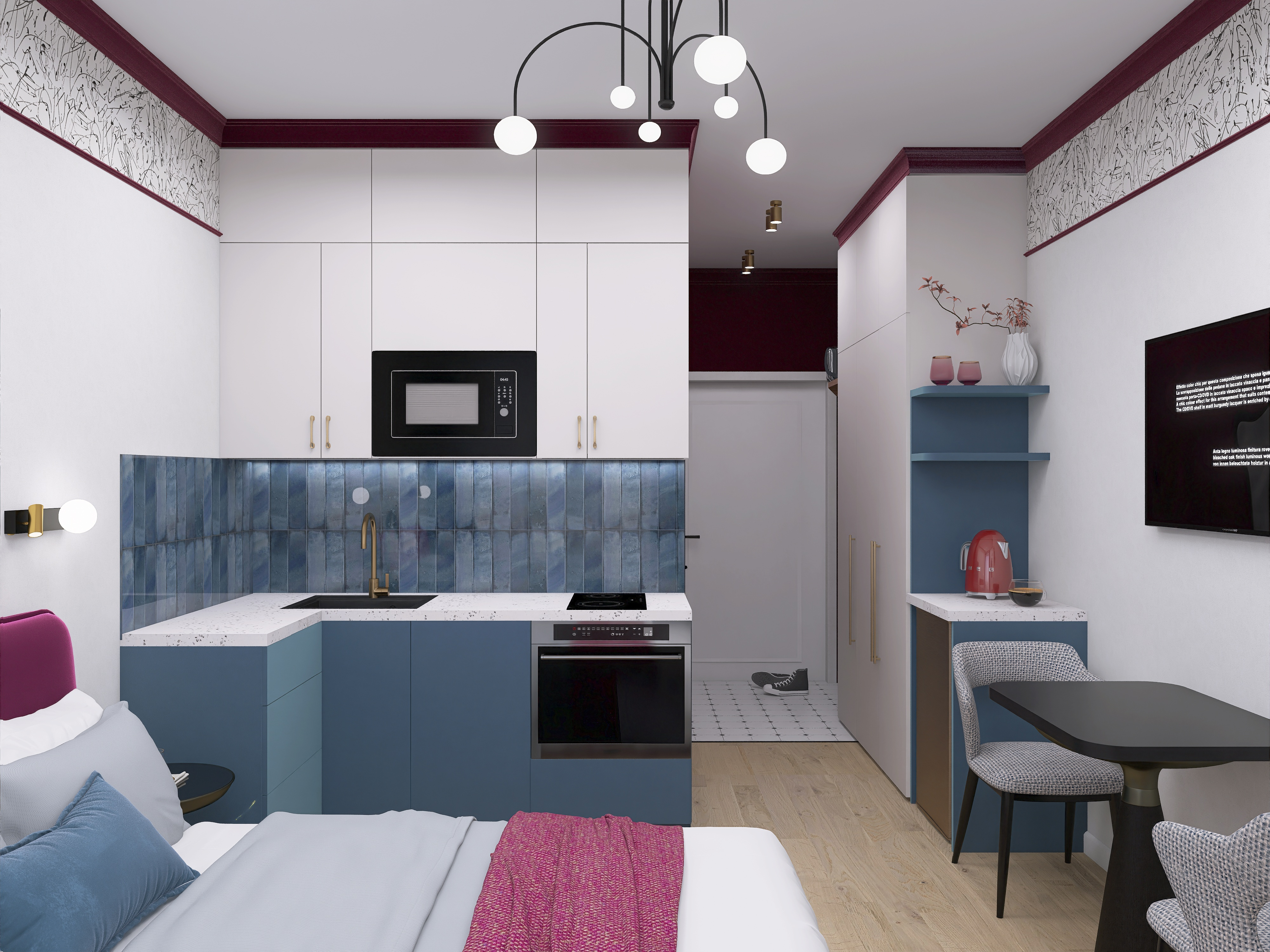 Яркая гостевая студия в Шерегеше, 20 кв.м.