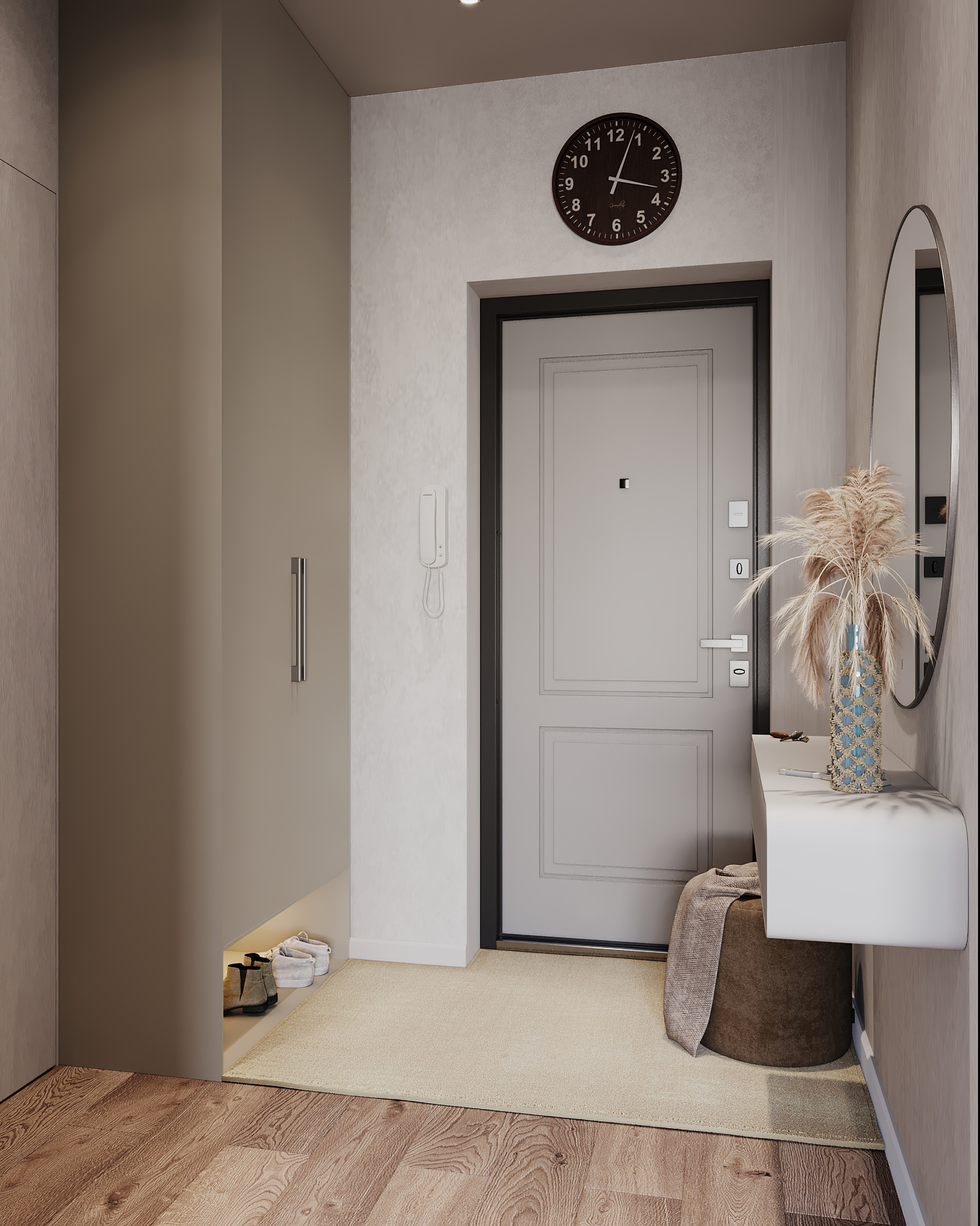 Обложка проекта: Ворсовый ковер в прихожую 145×103 см, цвет бежевый