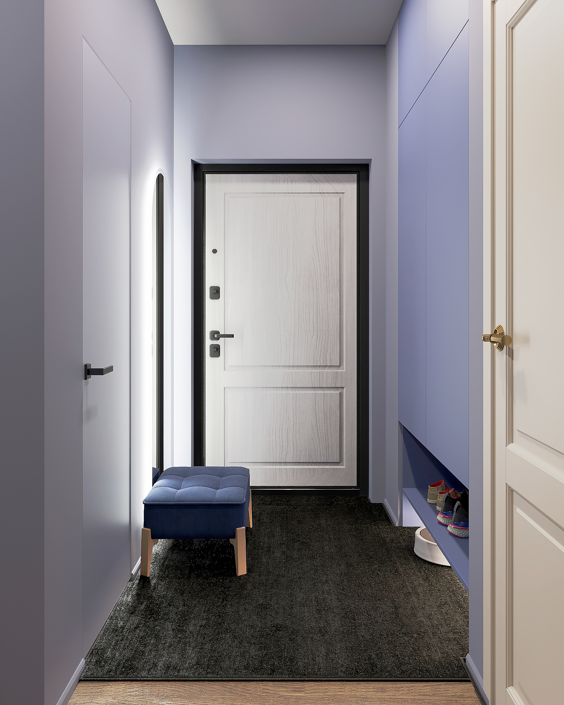 Обложка проекта: Ворсовый ковер в прихожую 230×190 см, цвет чёрный