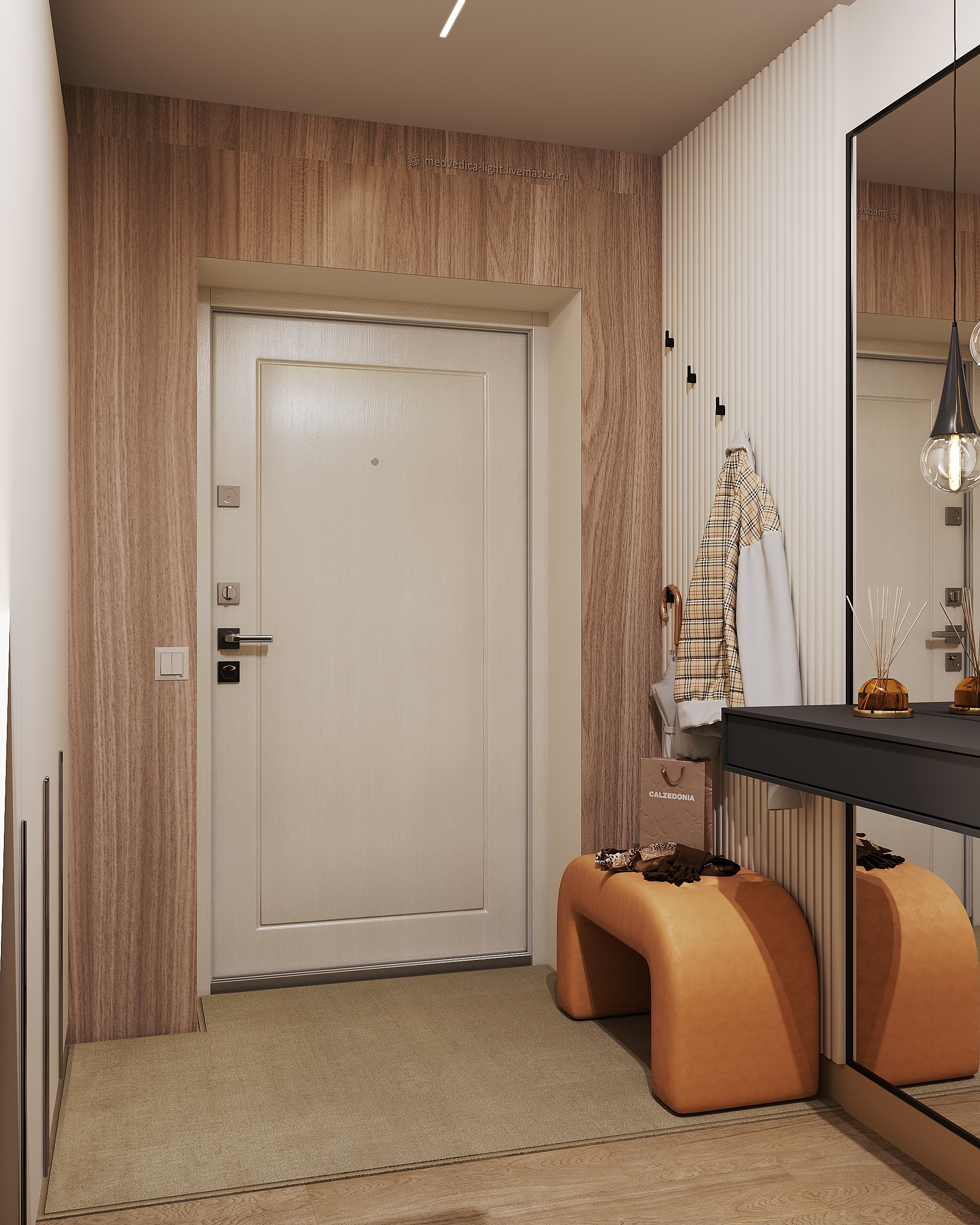 Обложка проекта: Ворсовый ковер в прихожую 180×120 см, цвет бежевый