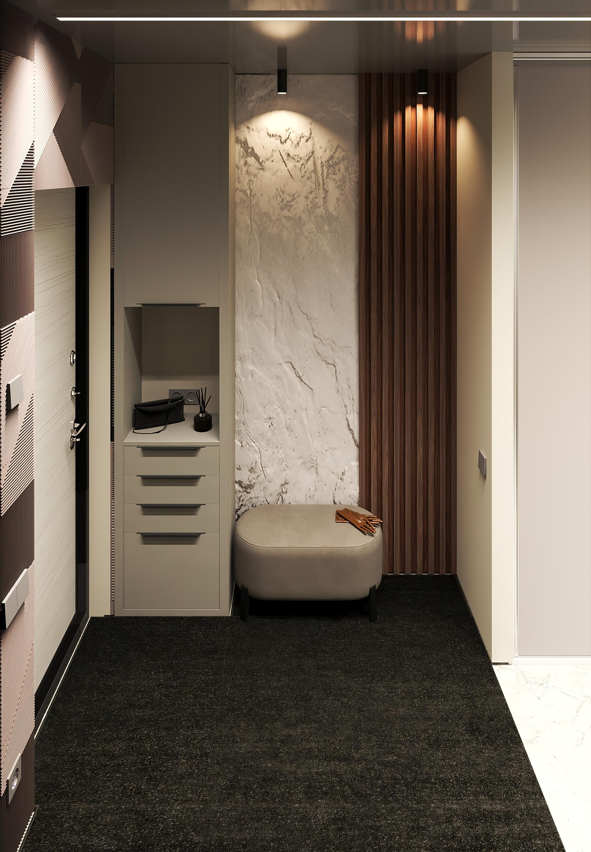 Обложка проекта: Ворсовый ковер в прихожую 199×155 см, цвет чёрный