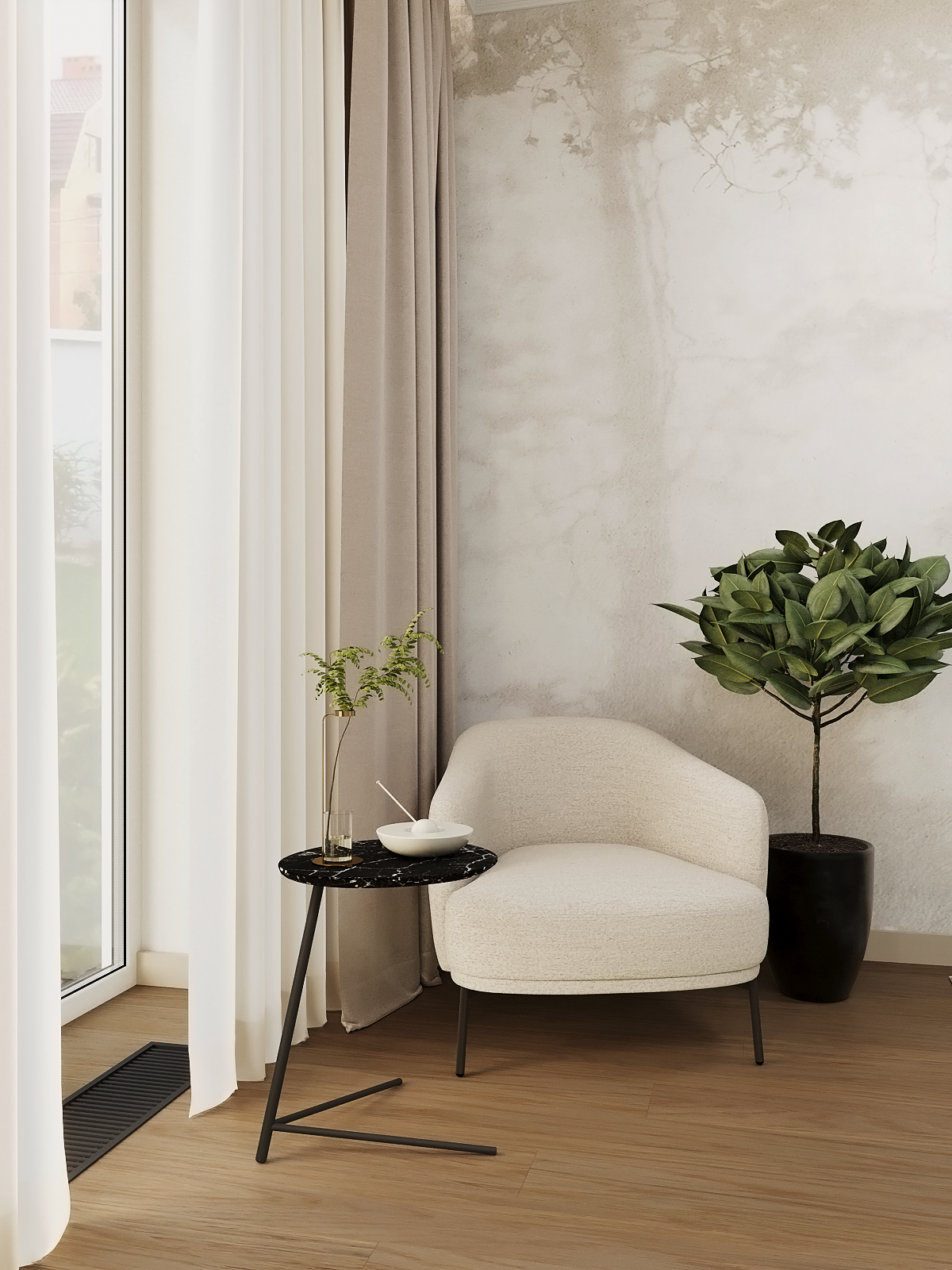 Визуализация интерьера загородного дома