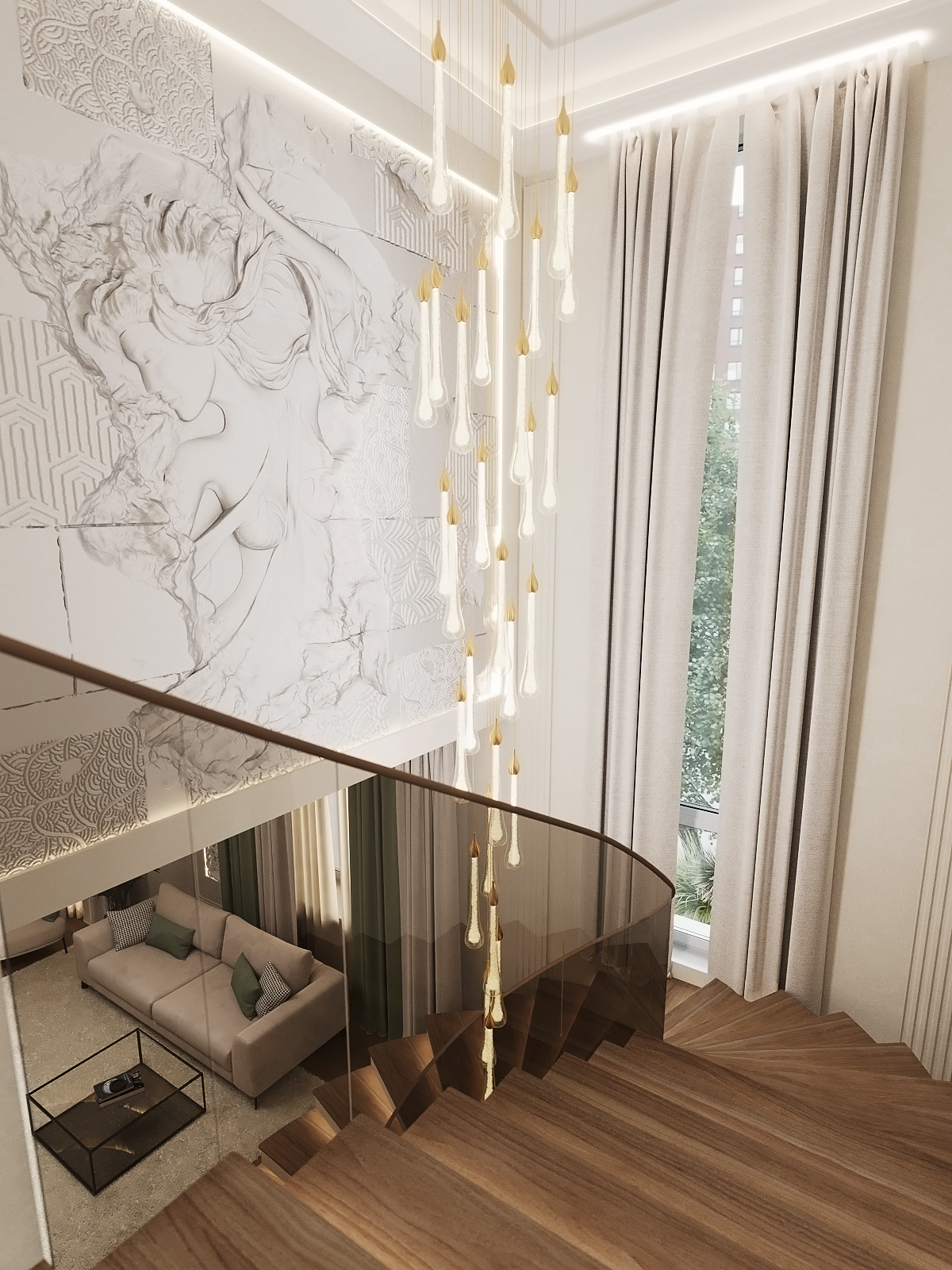 Визуализация интерьера загородного дома