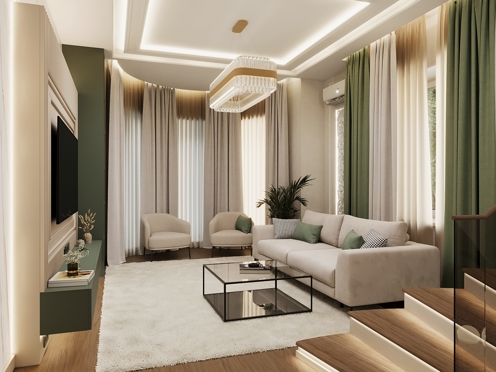 Визуализация интерьера загородного дома