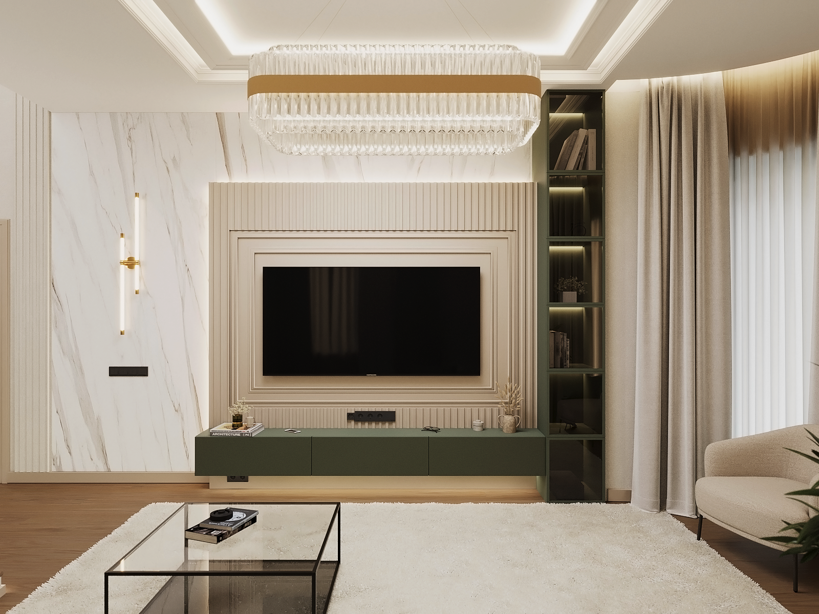 Визуализация интерьера загородного дома