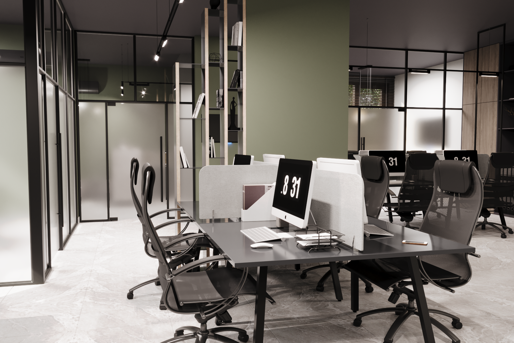 Визуализация офиса 107кв.м