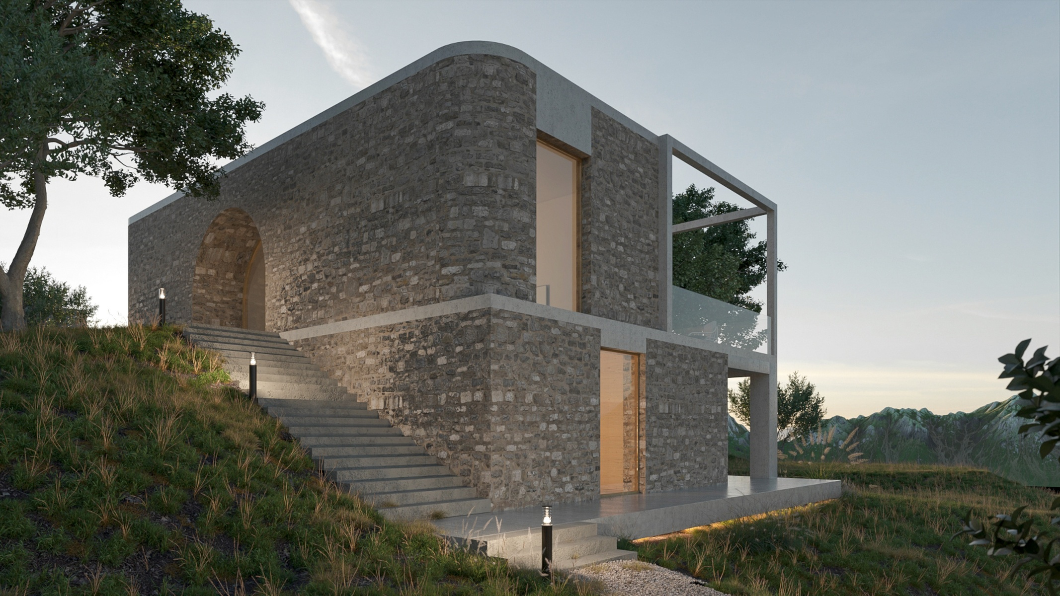 Обложка проекта: Гостевой дом в горах на 2 семьи